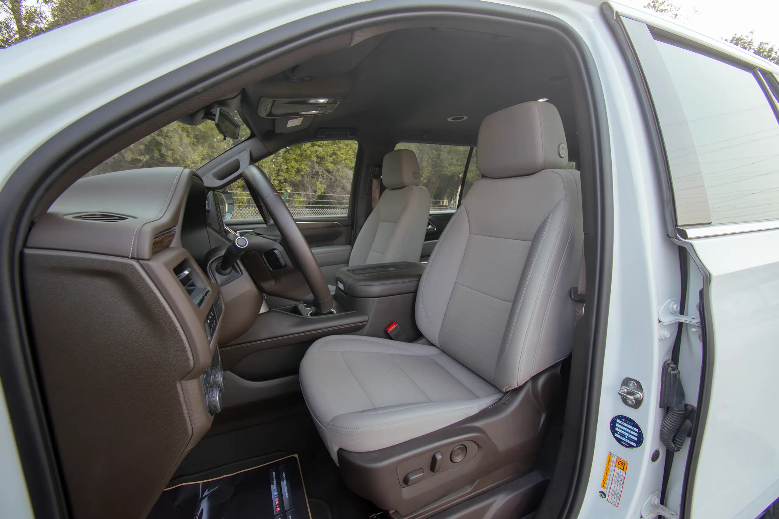 Used 2023 Chevrolet Tahoe LS White – Front Driver Side Cabin View at First Choice Cars Sharjah