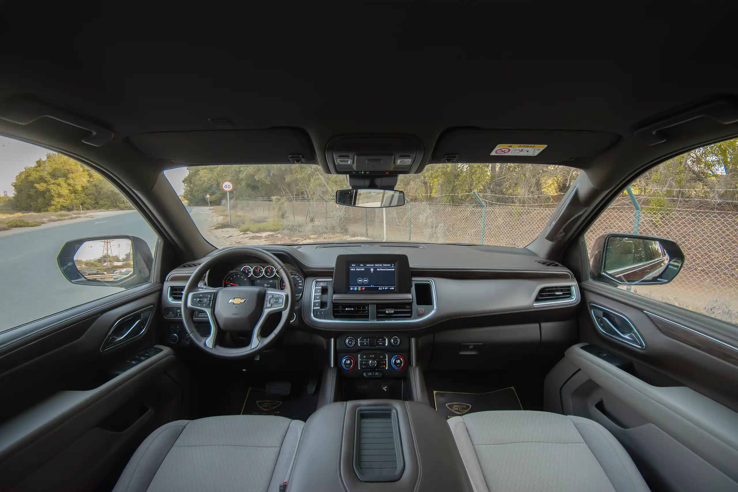 Used 2023 Chevrolet Tahoe LS Maroon – Front Cabin / Dashboard Full View at First Choice Cars Sharjah