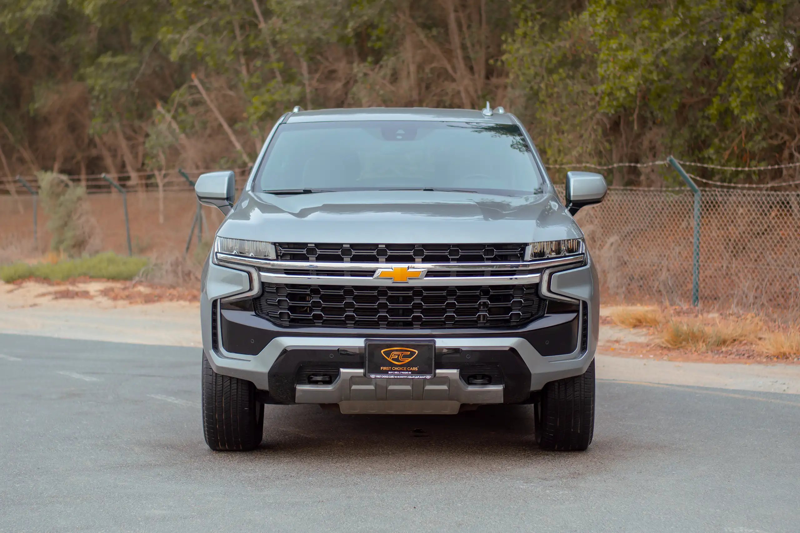 Used 2023 Chevrolet Tahoe LS Grey – Front View at First Choice Cars Sharjah