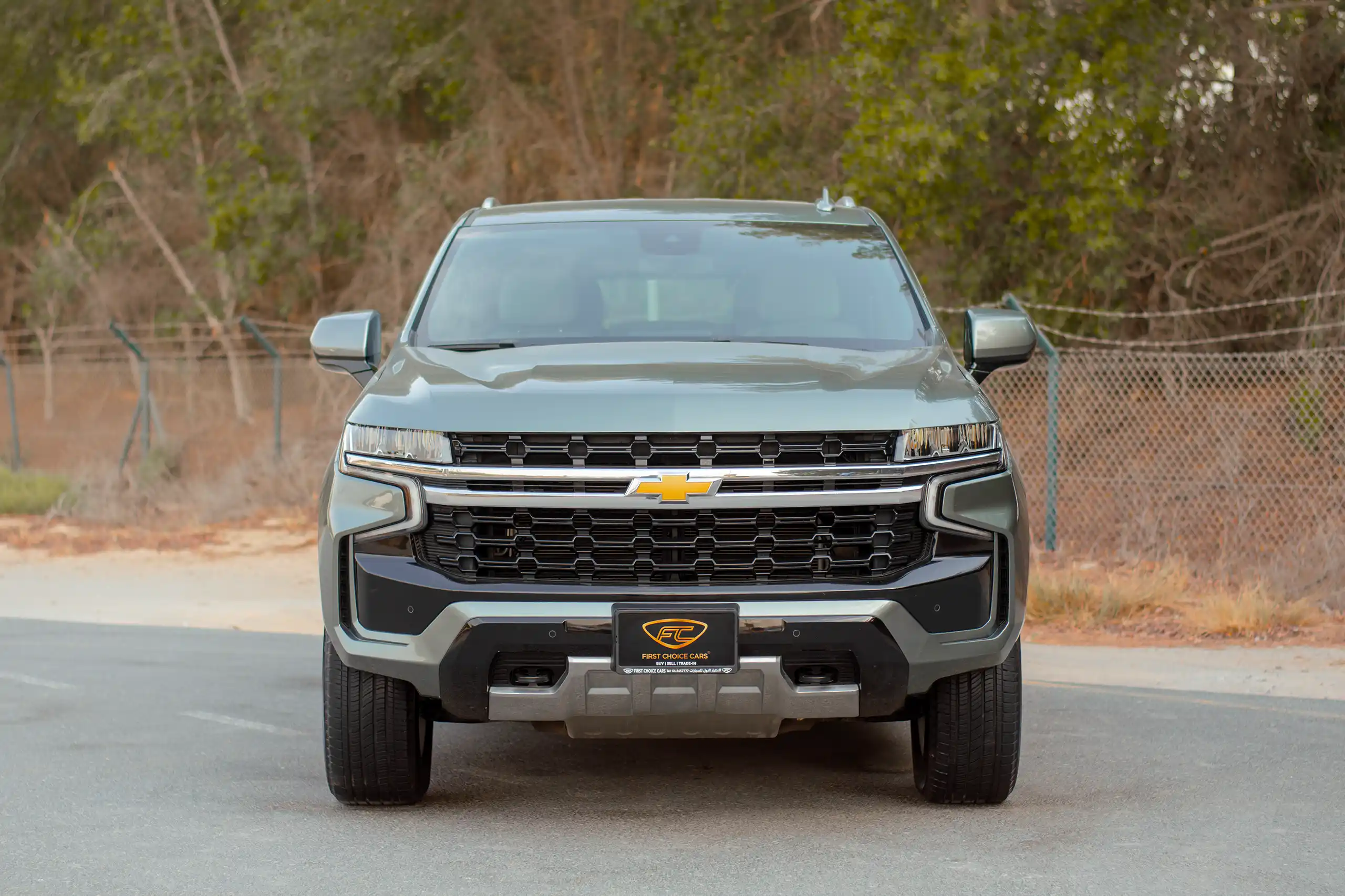 Used 2023 Chevrolet Tahoe LS Green – Front View at First Choice Cars Sharjah