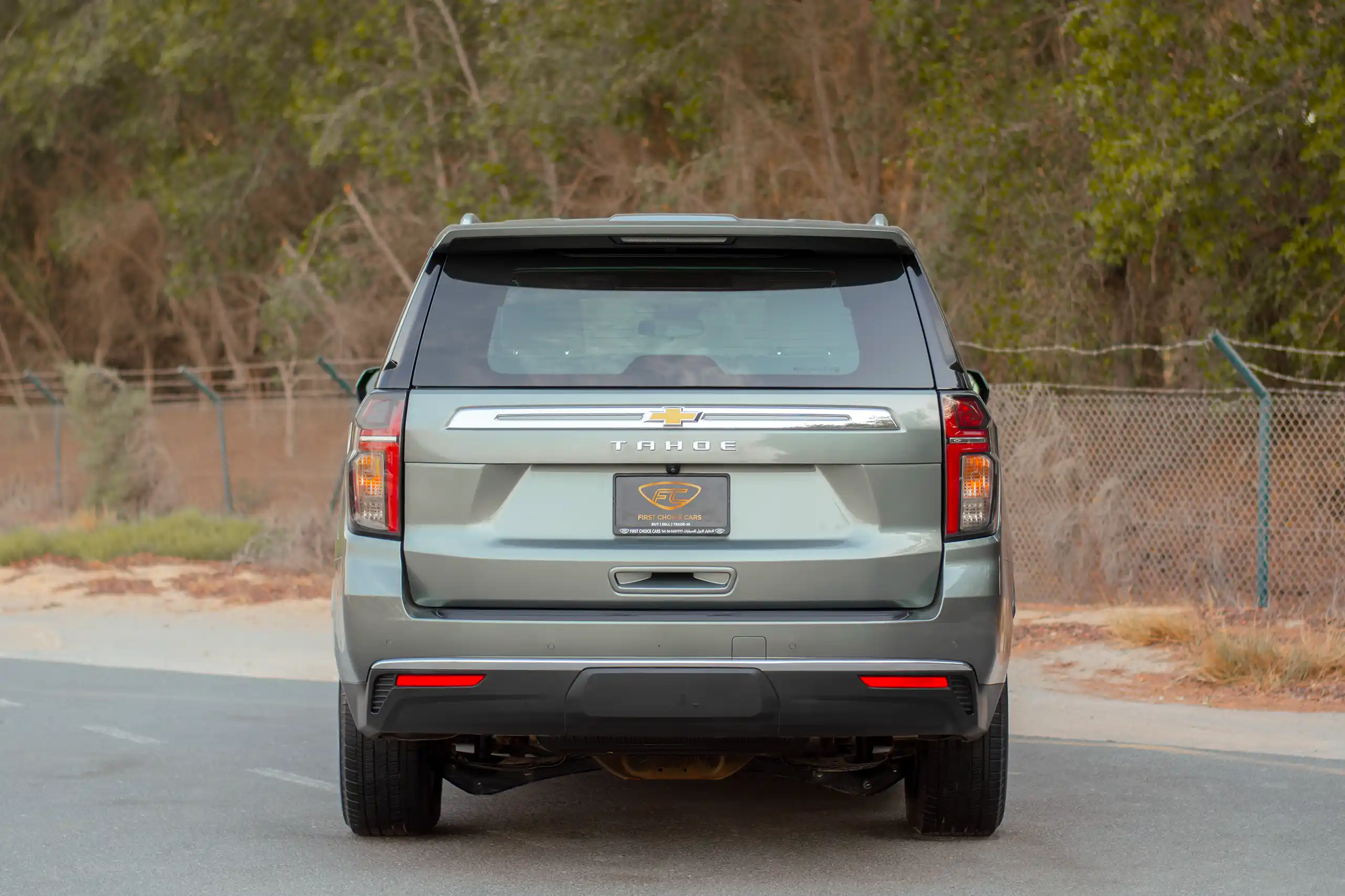 Used 2023 Chevrolet Tahoe LS Green – Back/Rear View at First Choice Cars Sharjah