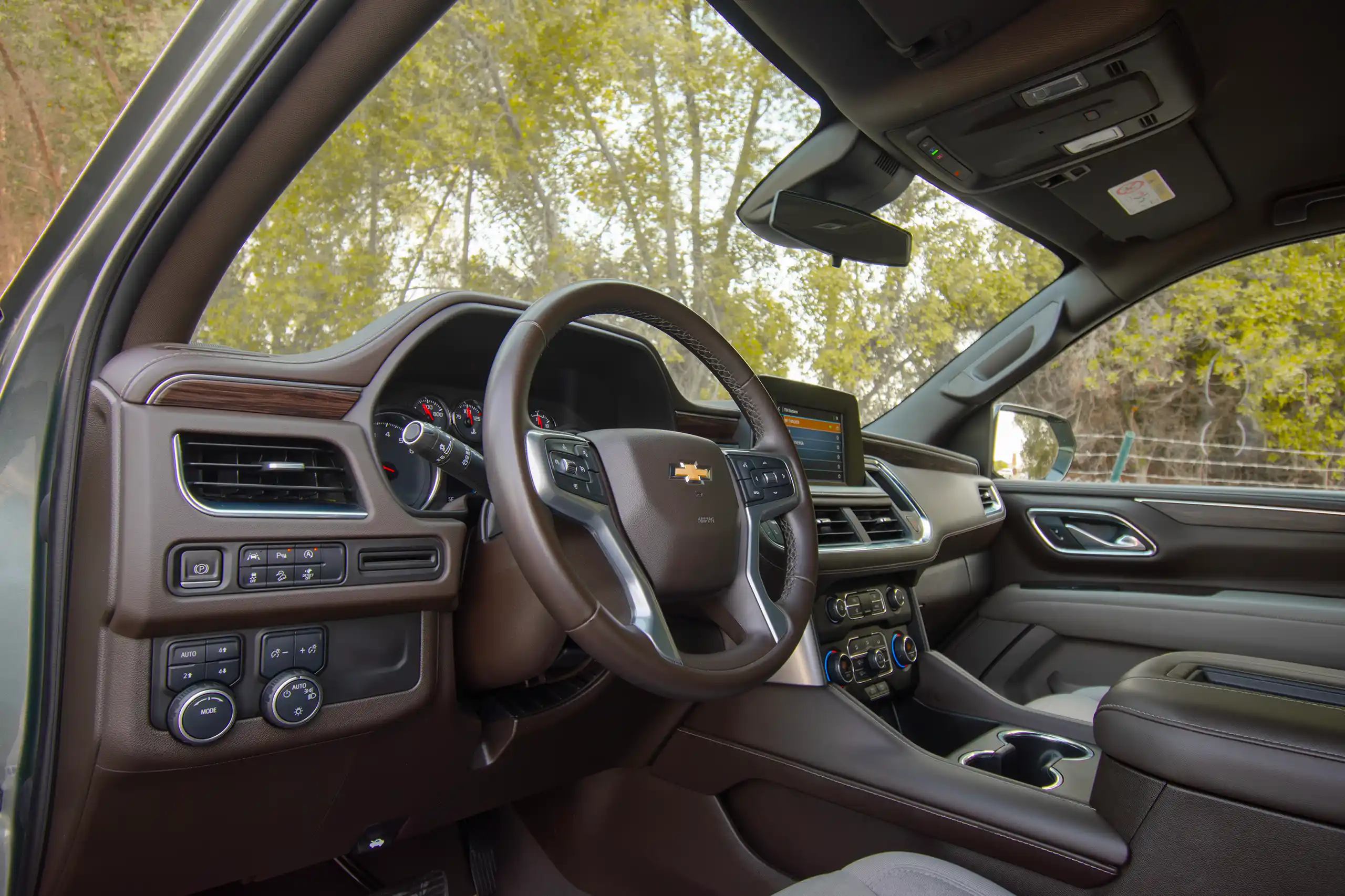 Used 2023 Chevrolet Tahoe LS Green – Driver Side Dashboard & Steering View at First Choice Cars Sharjah