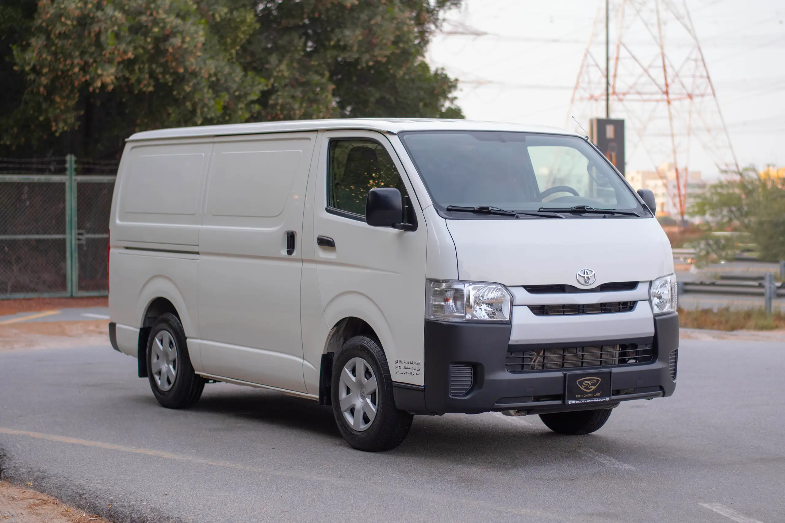 Used 2022 Toyota Hiace GL Standard Roof White – Right Front Diagonal (45°) View at First Choice Cars Sharjah