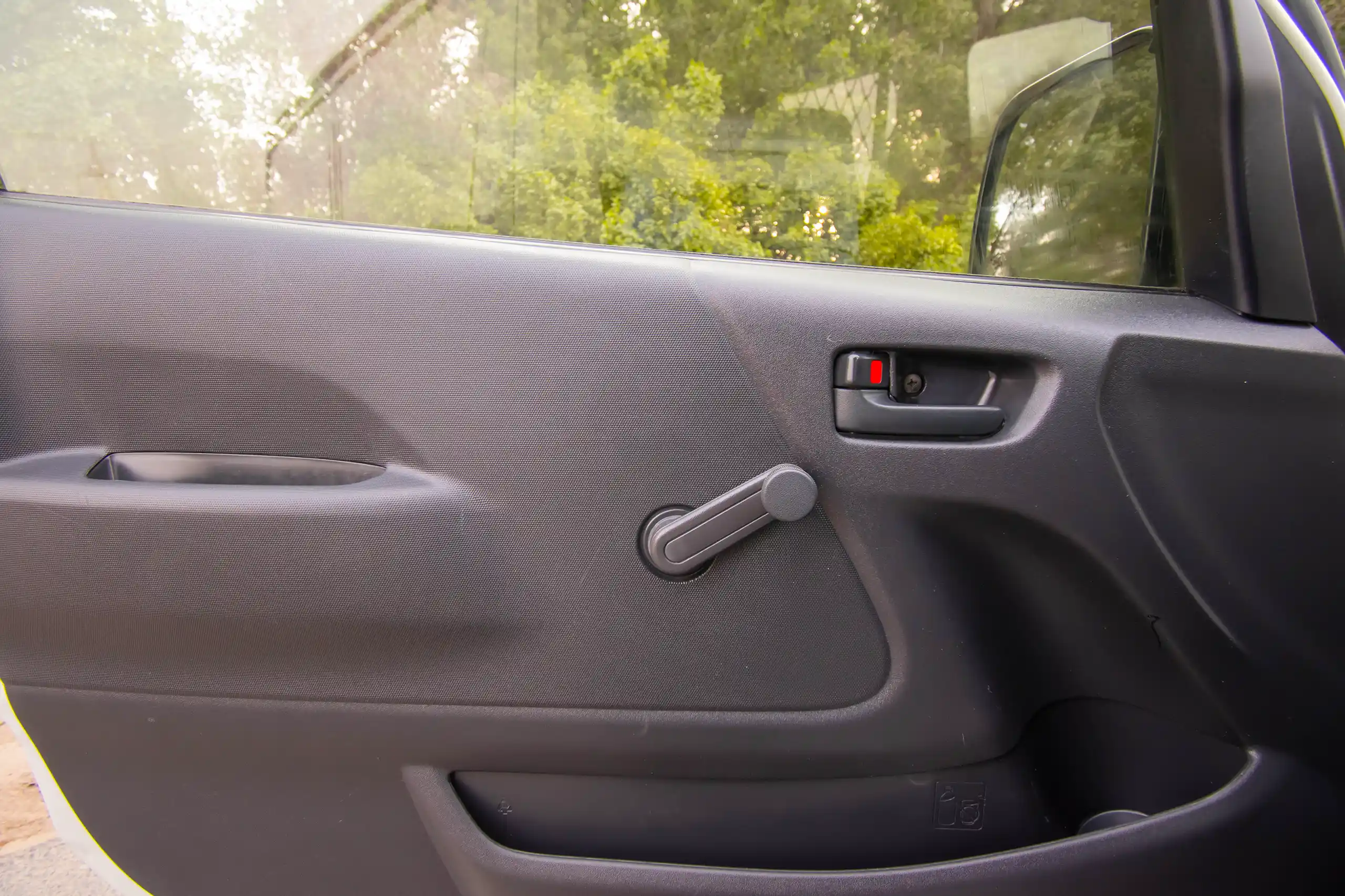 Used 2022 Toyota Hiace GL Standard Roof White – Driver Door Panel Full View at First Choice Cars Sharjah