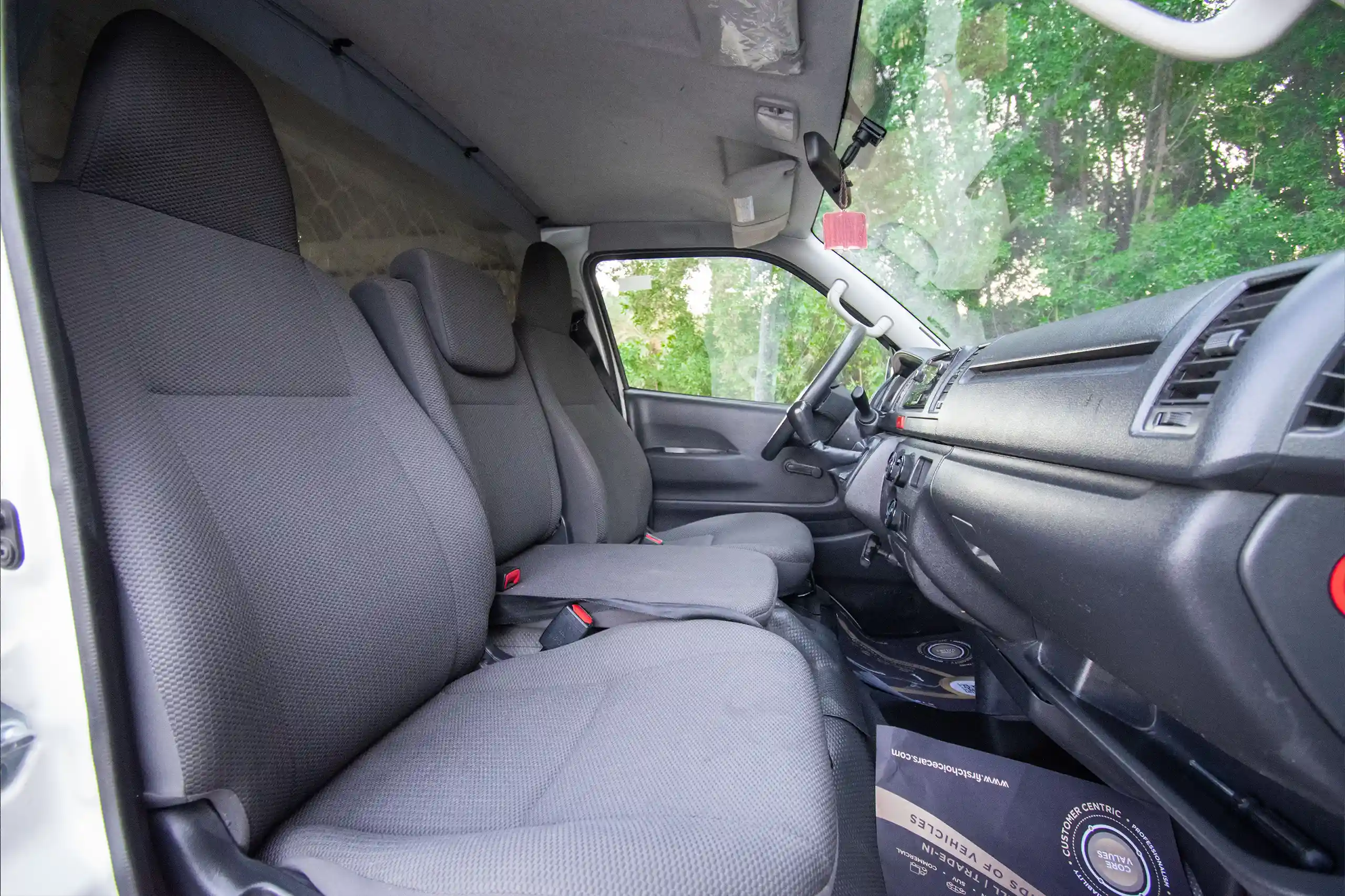 Used 2022 Toyota Hiace GL Standard Roof White – Front Passenger Side Cabin View at First Choice Cars Sharjah