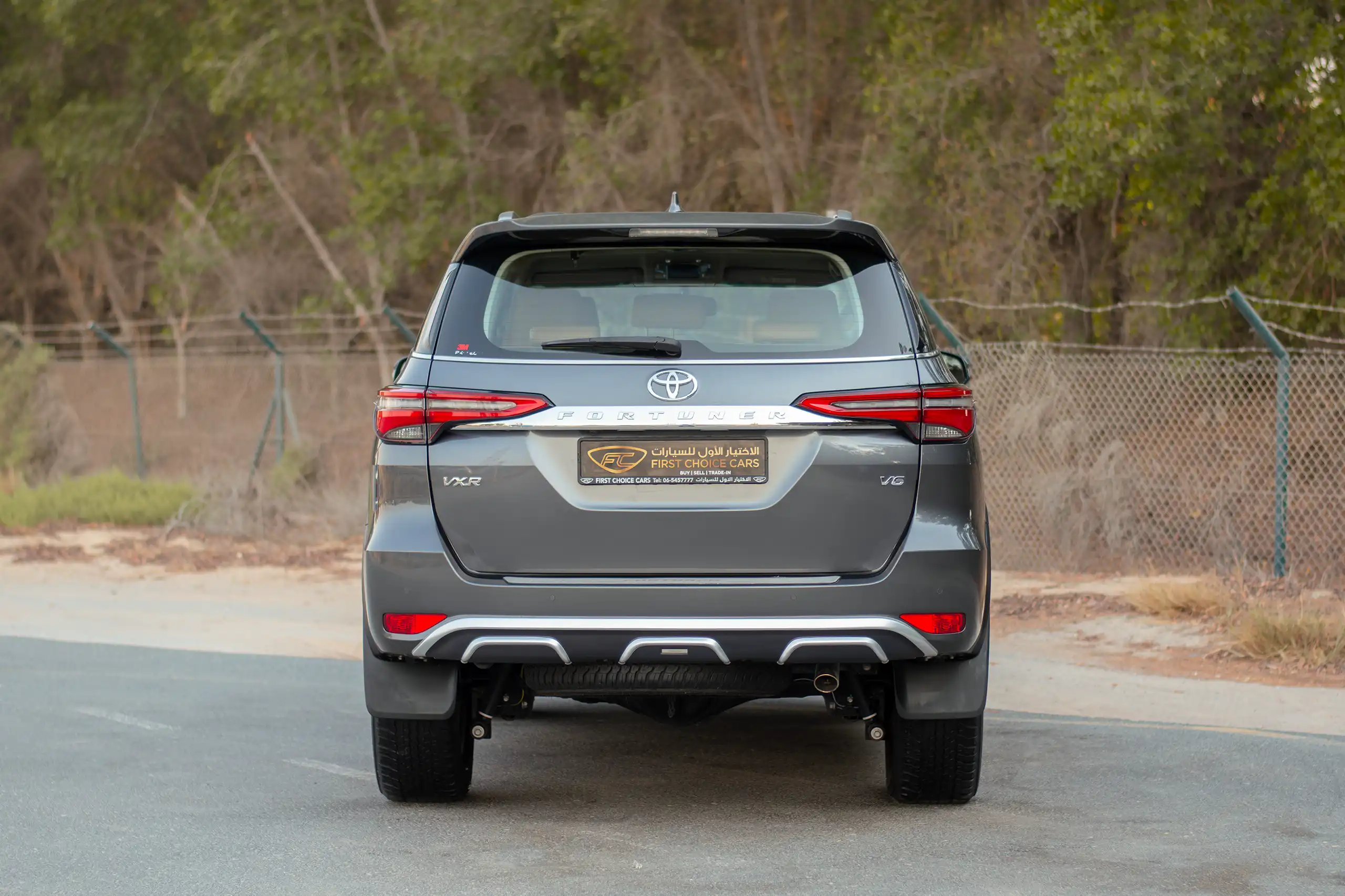 Used 2022 Toyota Fortuner VXR Grey – Back/Rear View at First Choice Cars Sharjah