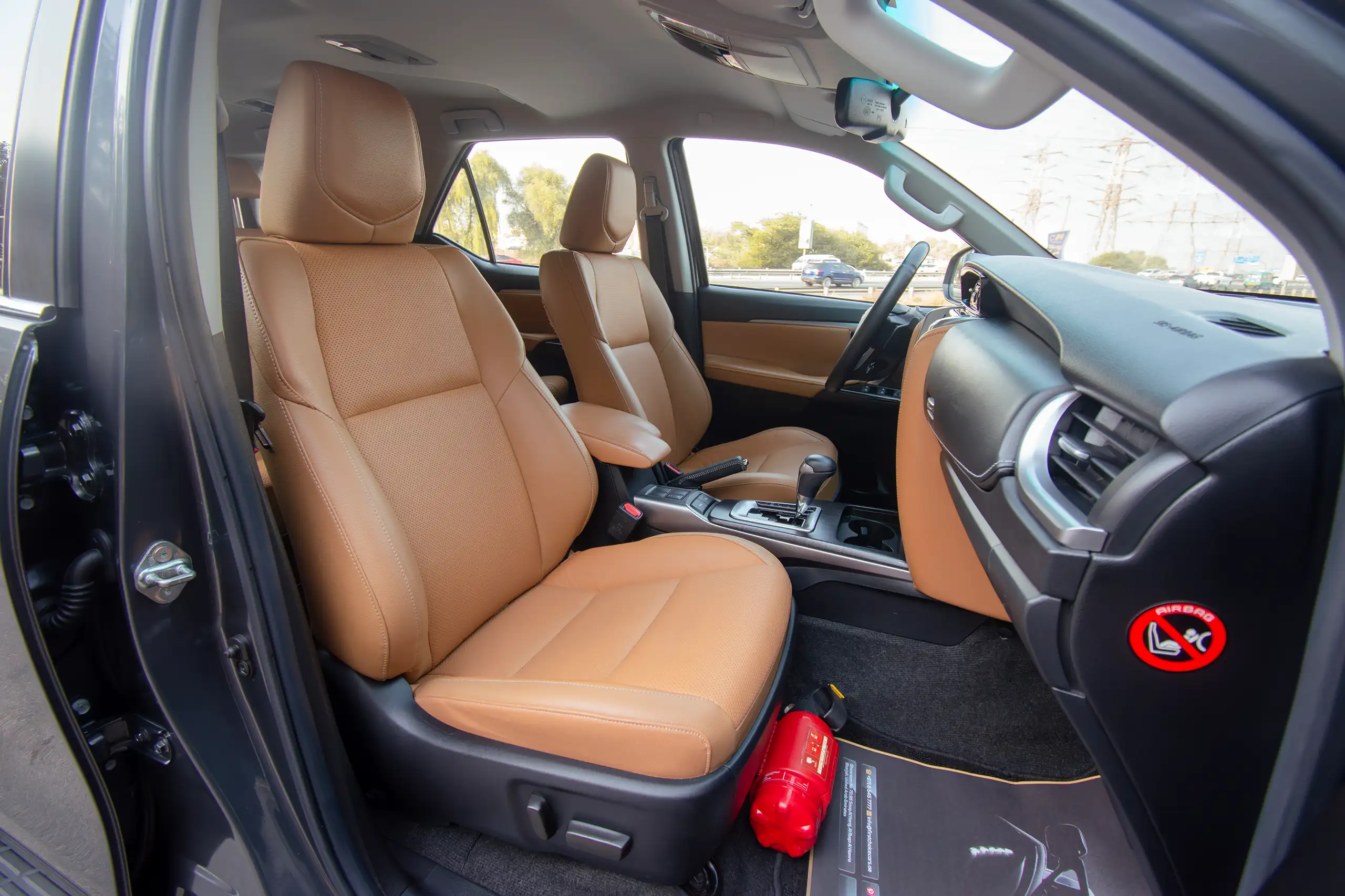 Used 2022 Toyota Fortuner VXR Grey – Front Passenger Side Cabin View at First Choice Cars Sharjah