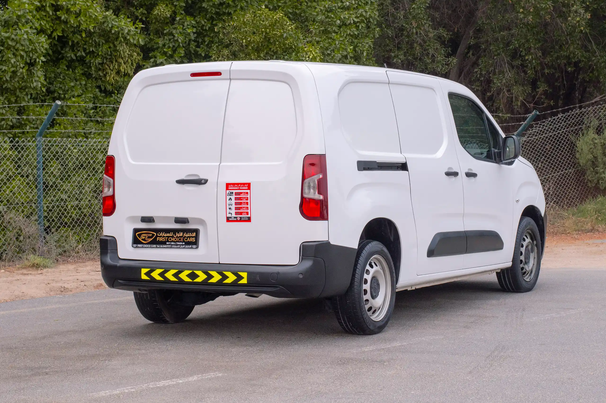 Used 2022 Peugeot Partner Standard White – Right Back Diagonal (45°) View at First Choice Cars Sharjah