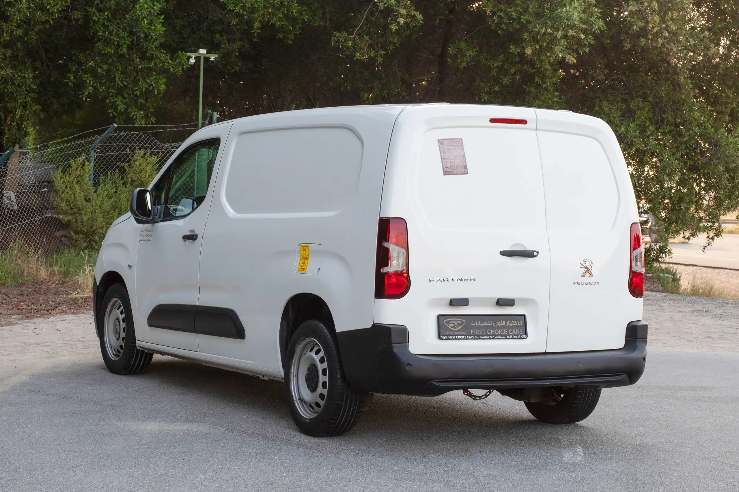 Used 2022 Peugeot Partner Standard White – Left Back Diagonal (45°) View at First Choice Cars Sharjah