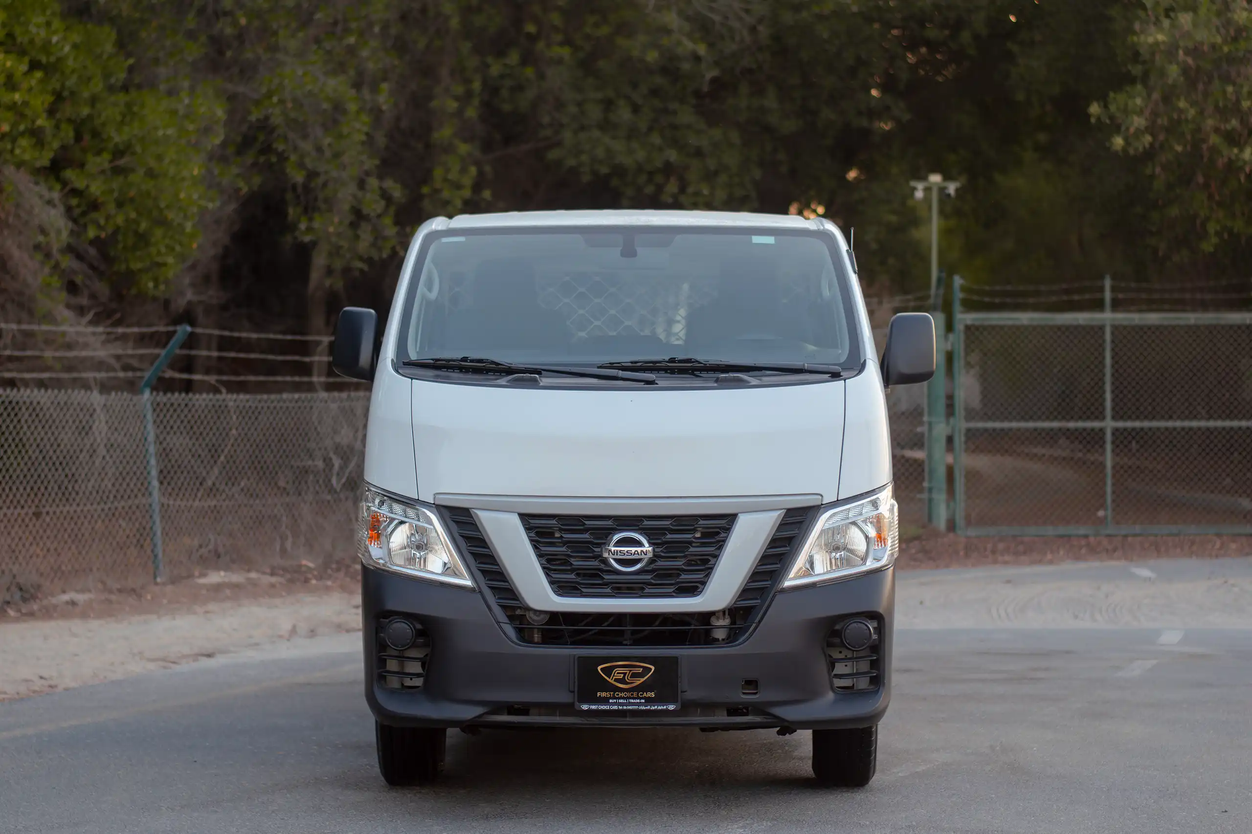 Used 2022 Nissan Urvan Standard Roof White – Front View at First Choice Cars Sharjah