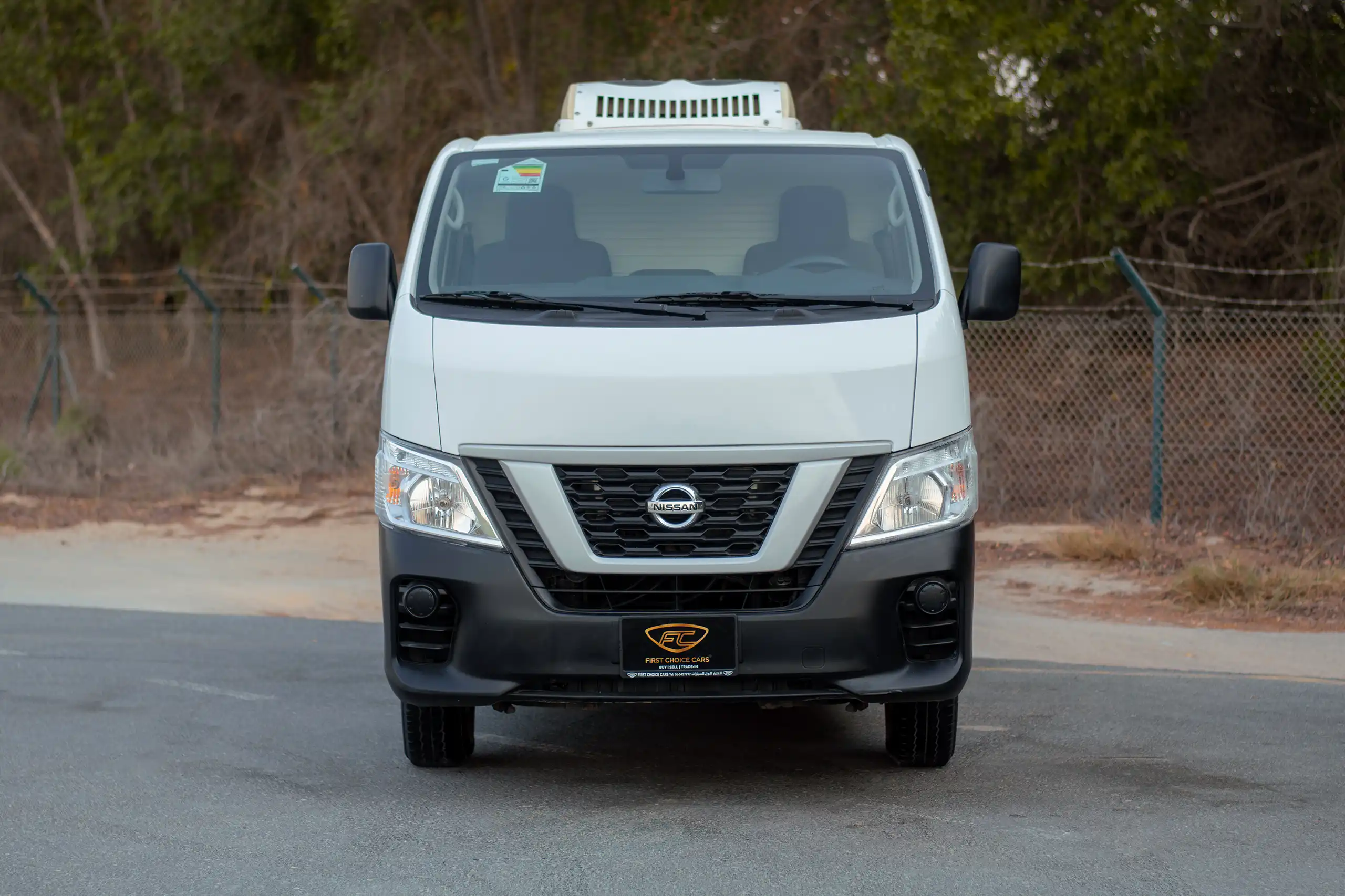 Used 2022 Nissan Urvan Standard Roof White – Front View at First Choice Cars Sharjah