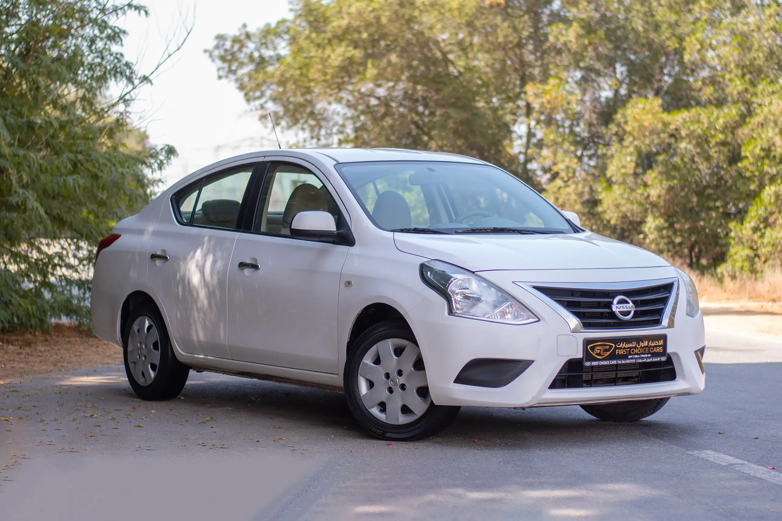 Used 2022 Nissan Sunny SV White – Right Front Diagonal (45°) View at First Choice Cars Sharjah
