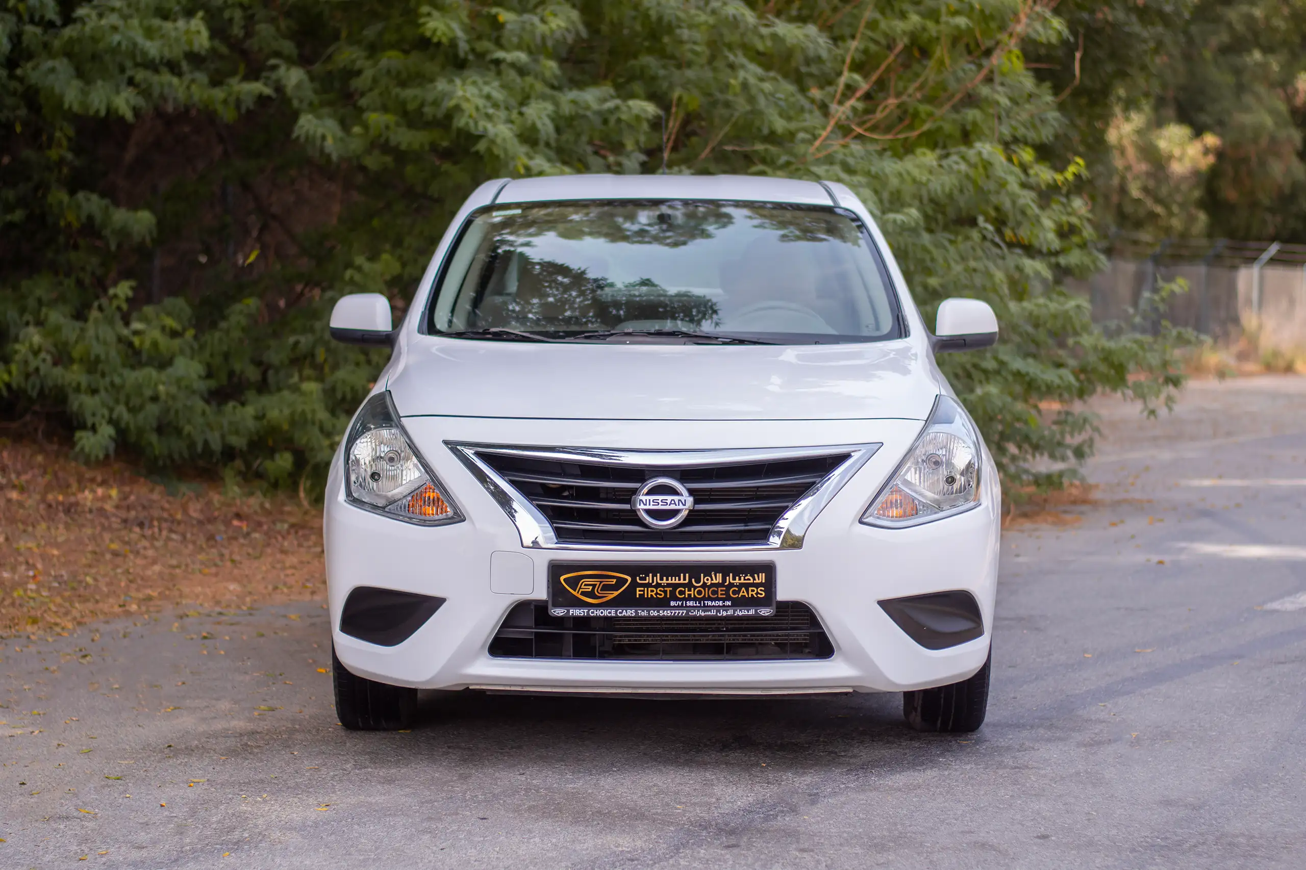 Used 2022 Nissan Sunny SV White – Front View at First Choice Cars Sharjah