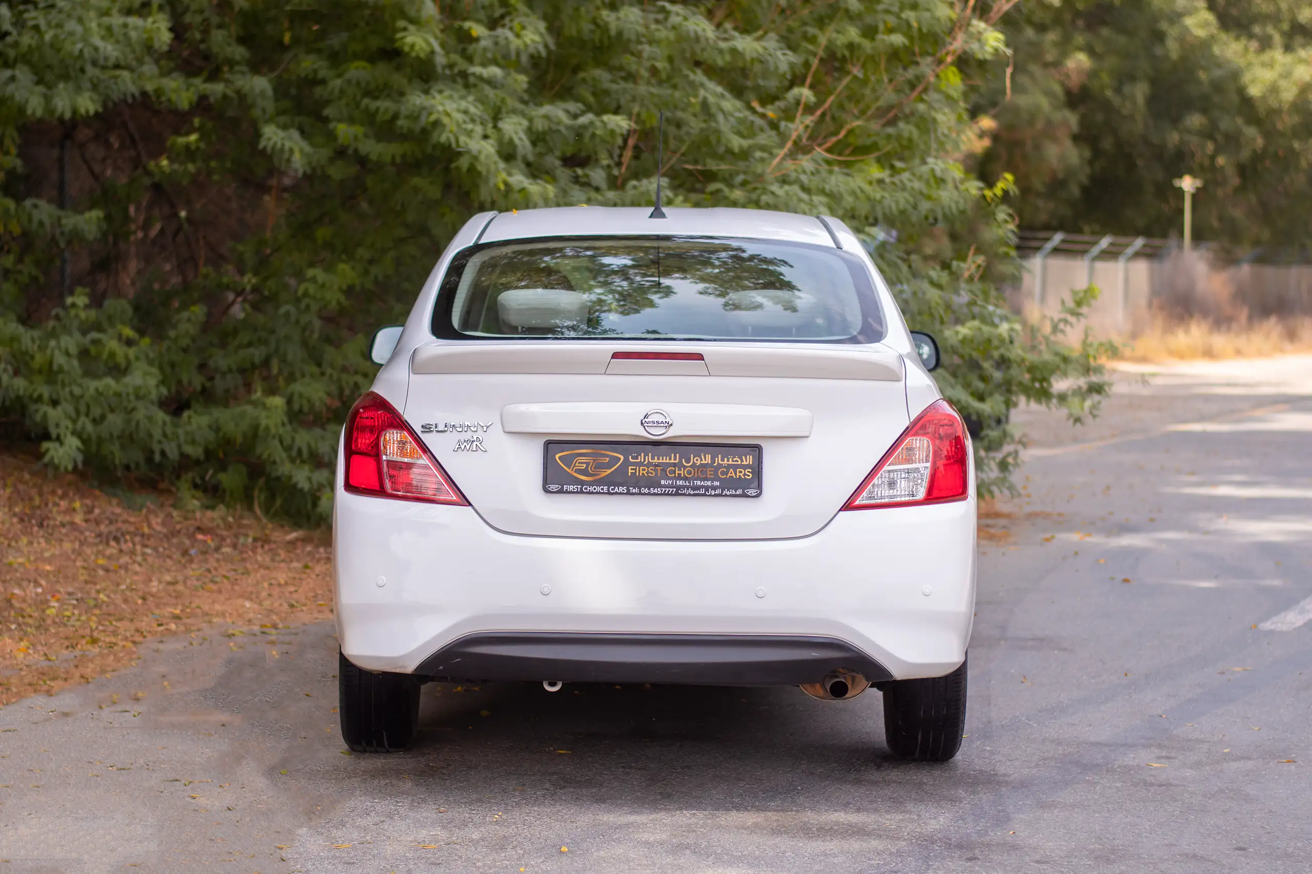 Used 2022 Nissan Sunny SV White – Back/Rear View at First Choice Cars Sharjah