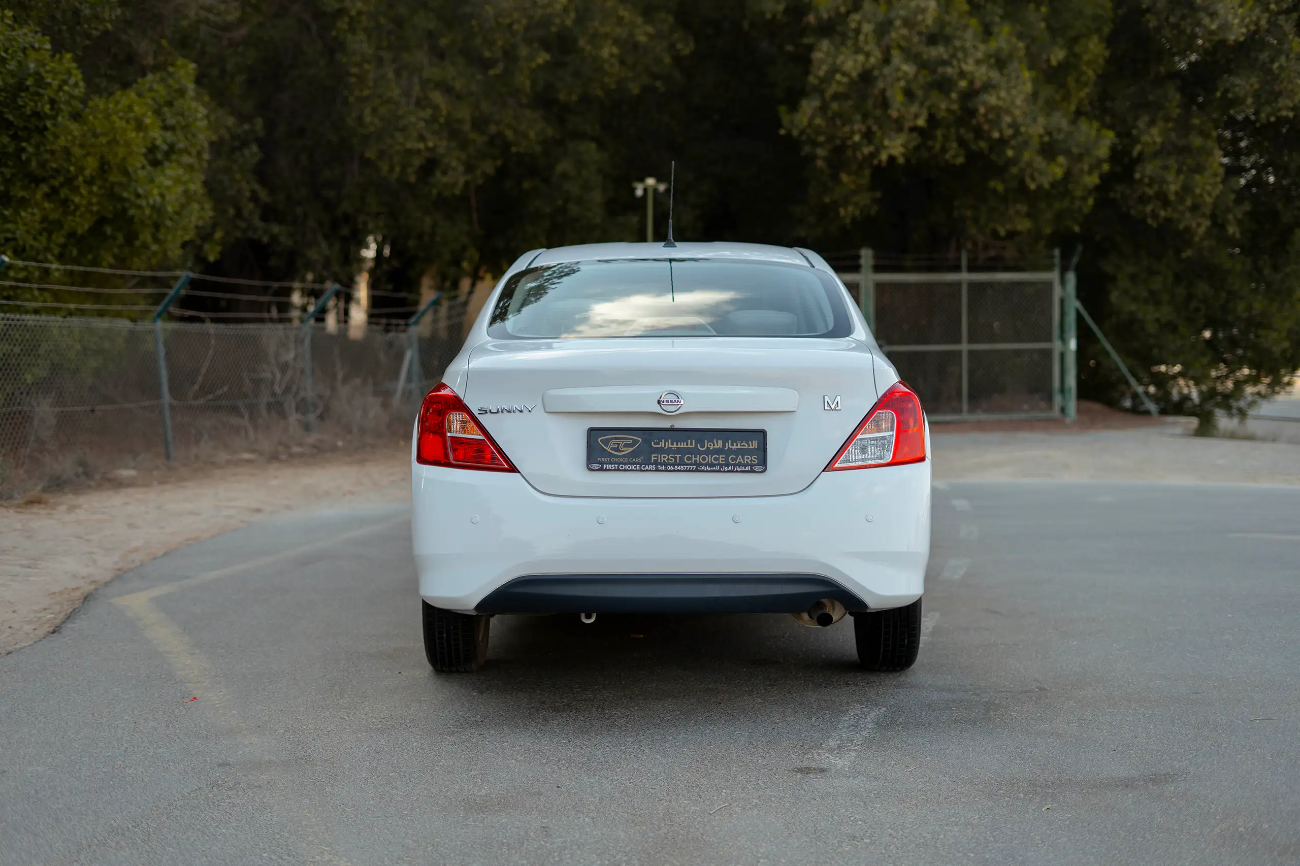 Used 2022 Nissan Sunny SV in White – Back/Rear View for Sale at First Choice Cars Dubai Sharjah