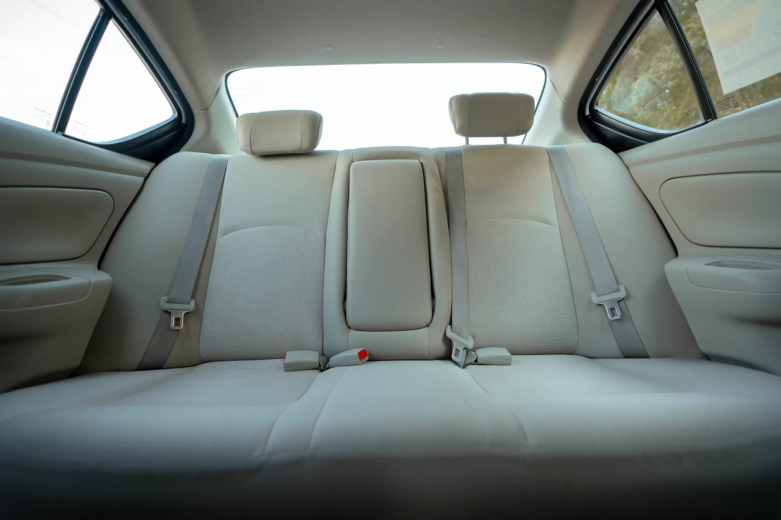 Used 2022 Nissan Sunny SV in White – Rear Seat View for Sale at First Choice Cars Dubai Sharjah