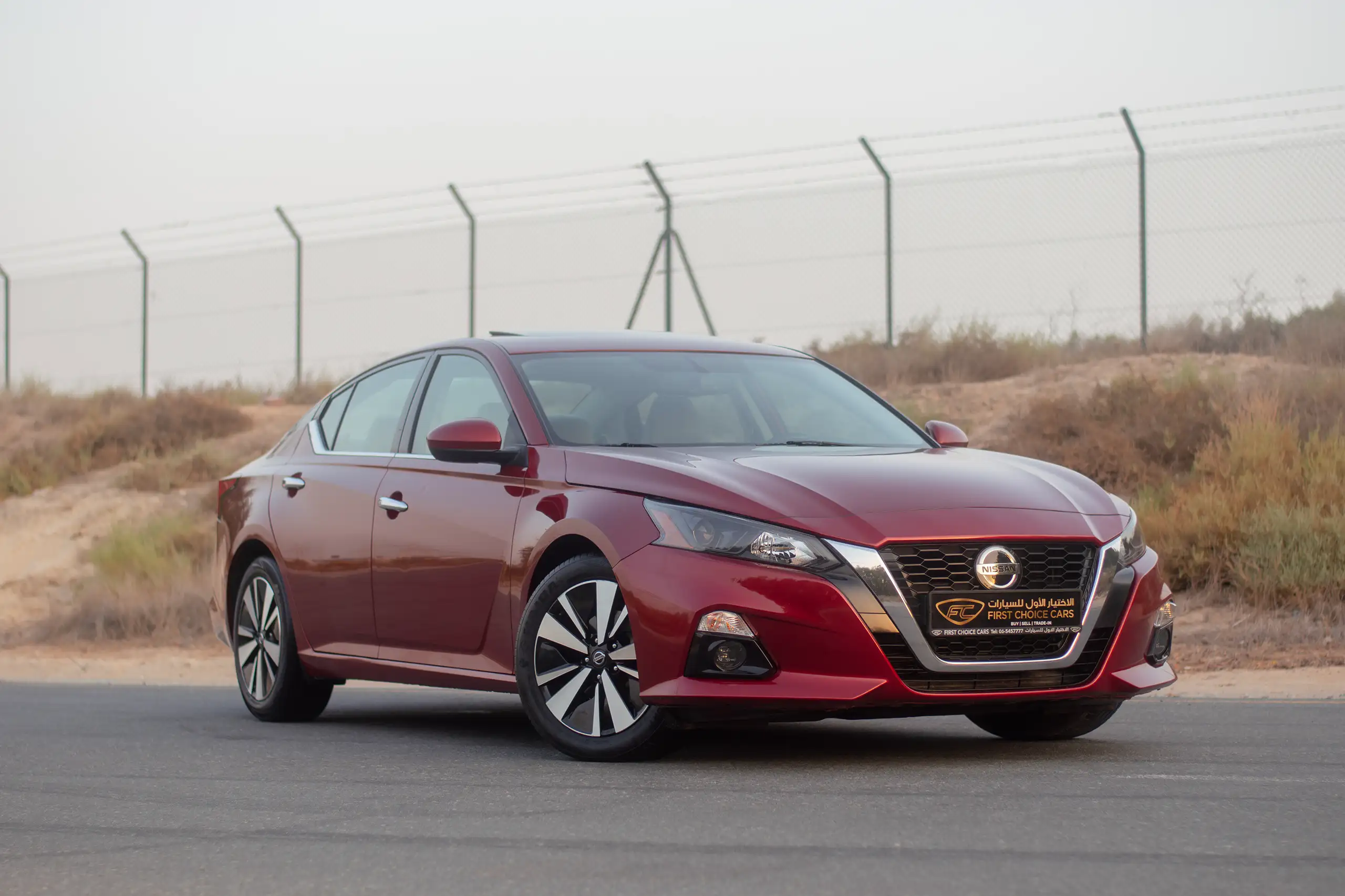 Used 2022 Nissan Altima SV Red – Right Front Diagonal (45°) View at First Choice Cars Sharjah