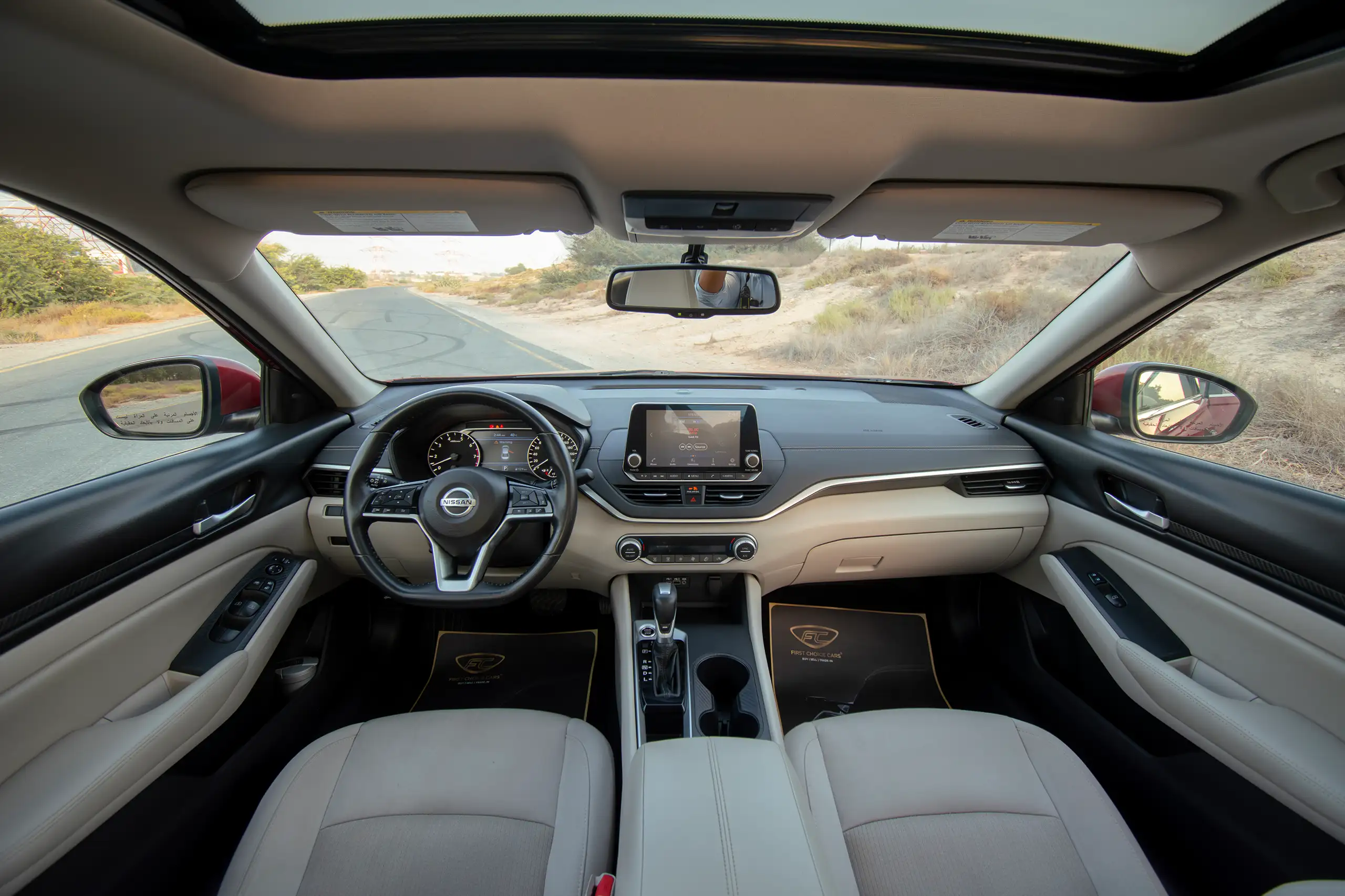 Used 2022 Nissan Altima SV Red – Front Cabin / Dashboard Full View at First Choice Cars Sharjah