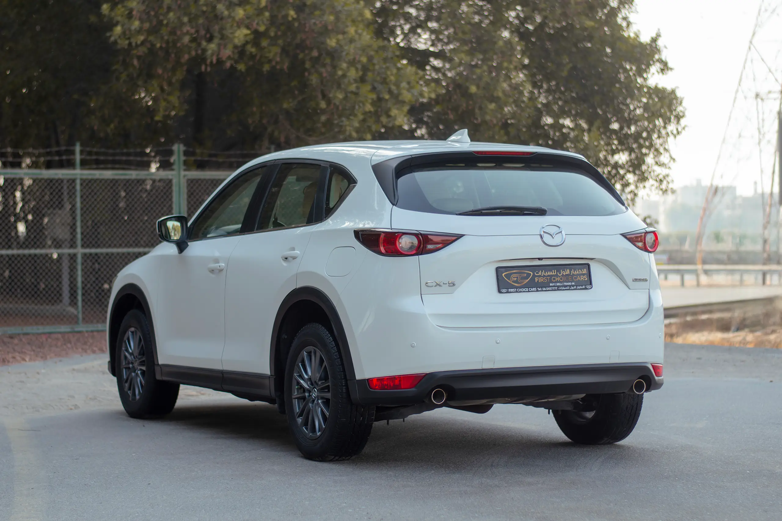 Used 2022 Mazda CX-5 GL White – Left Back Diagonal (45°) View at First Choice Cars Sharjah