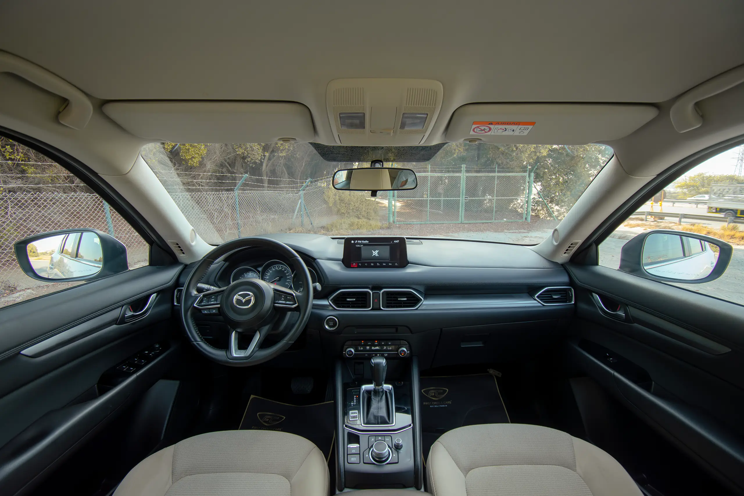 Used 2022 Mazda CX-5 GL White – Front Cabin / Dashboard Full View at First Choice Cars Sharjah