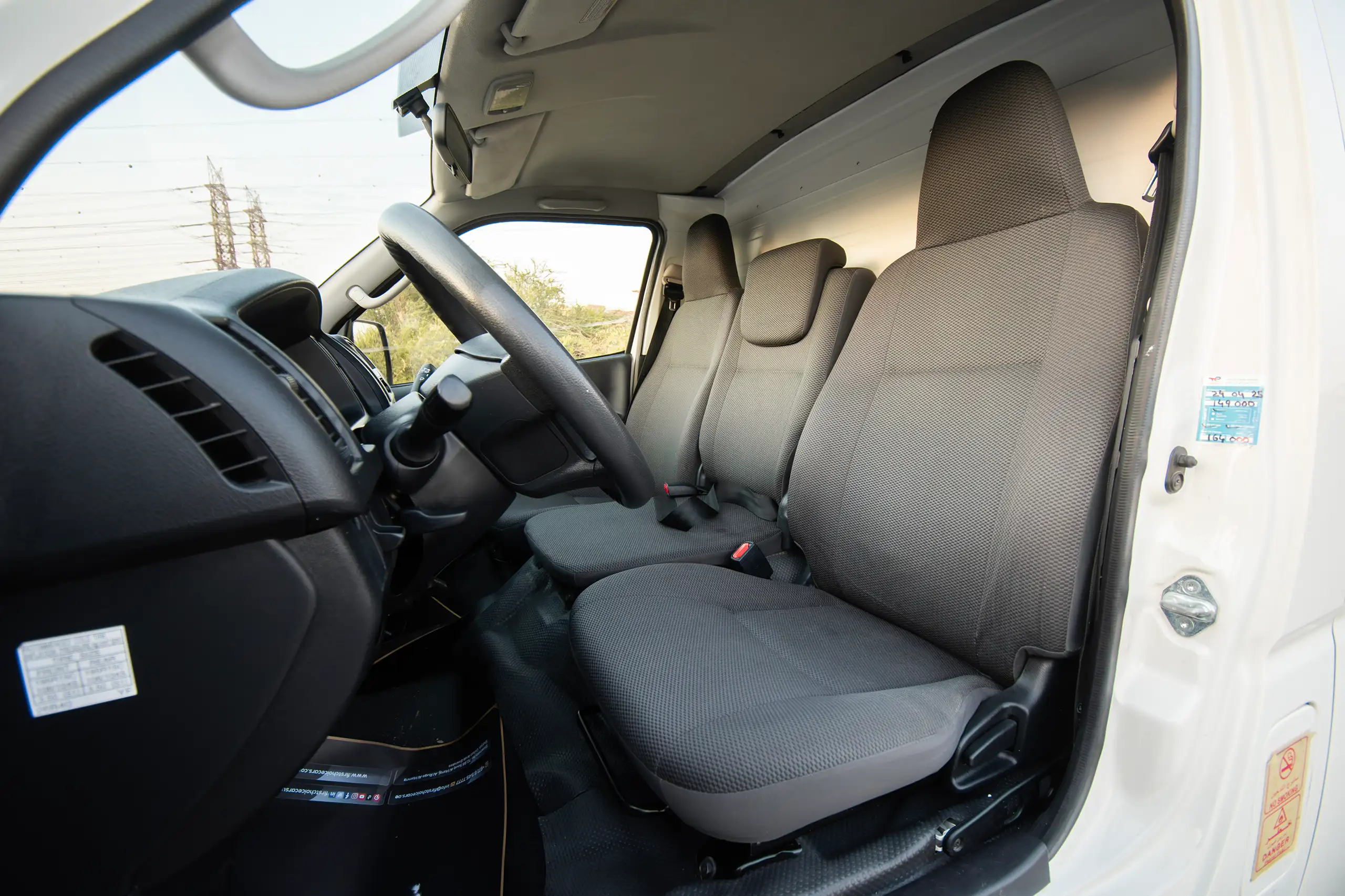 Used 2021 Toyota Hiace GL Standard Roof White – Front Passenger Side Cabin View at First Choice Cars Sharjah