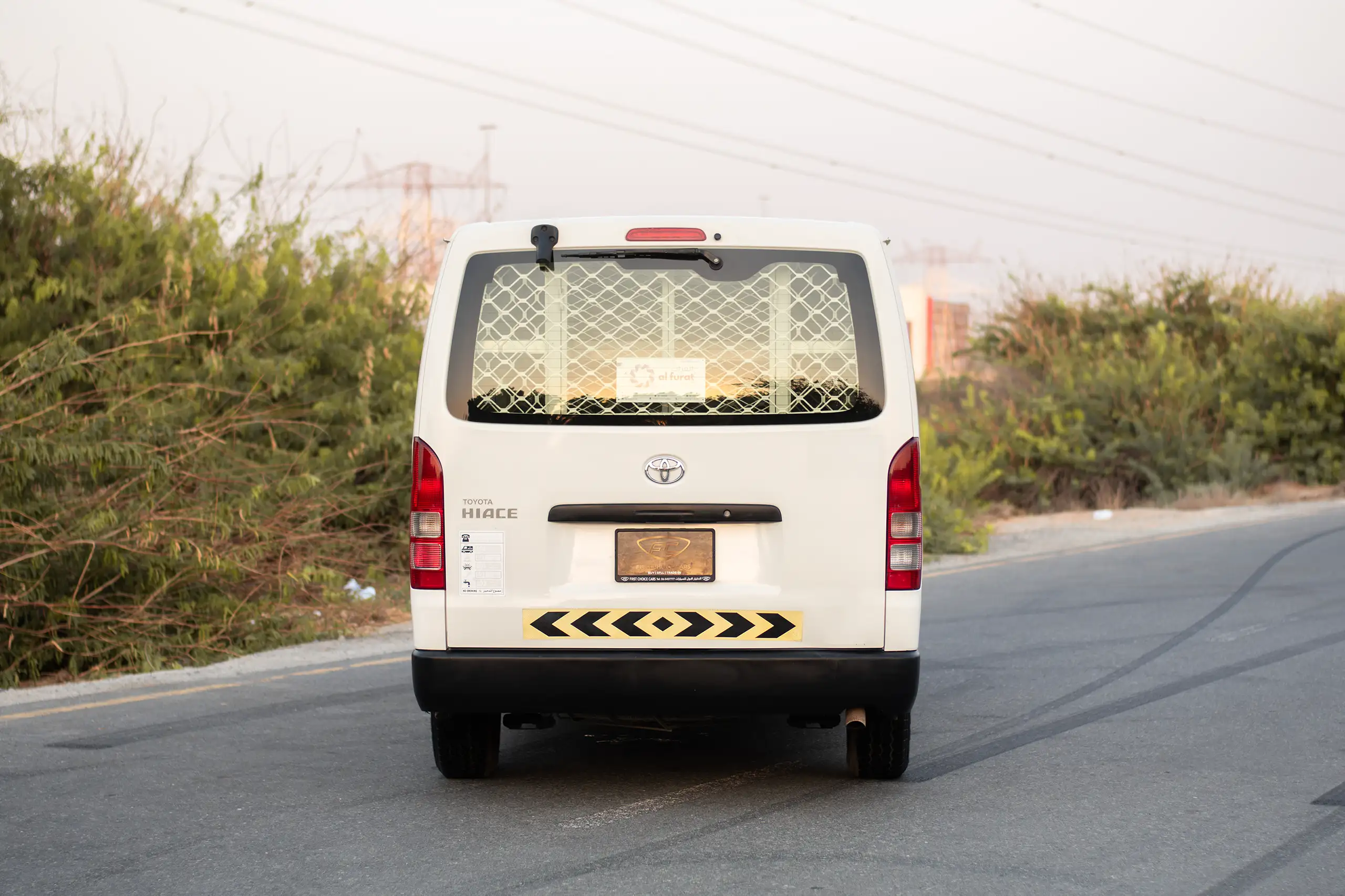 Used 2021 Toyota Hiace GL Standard Roof White – Back/Rear View at First Choice Cars Sharjah