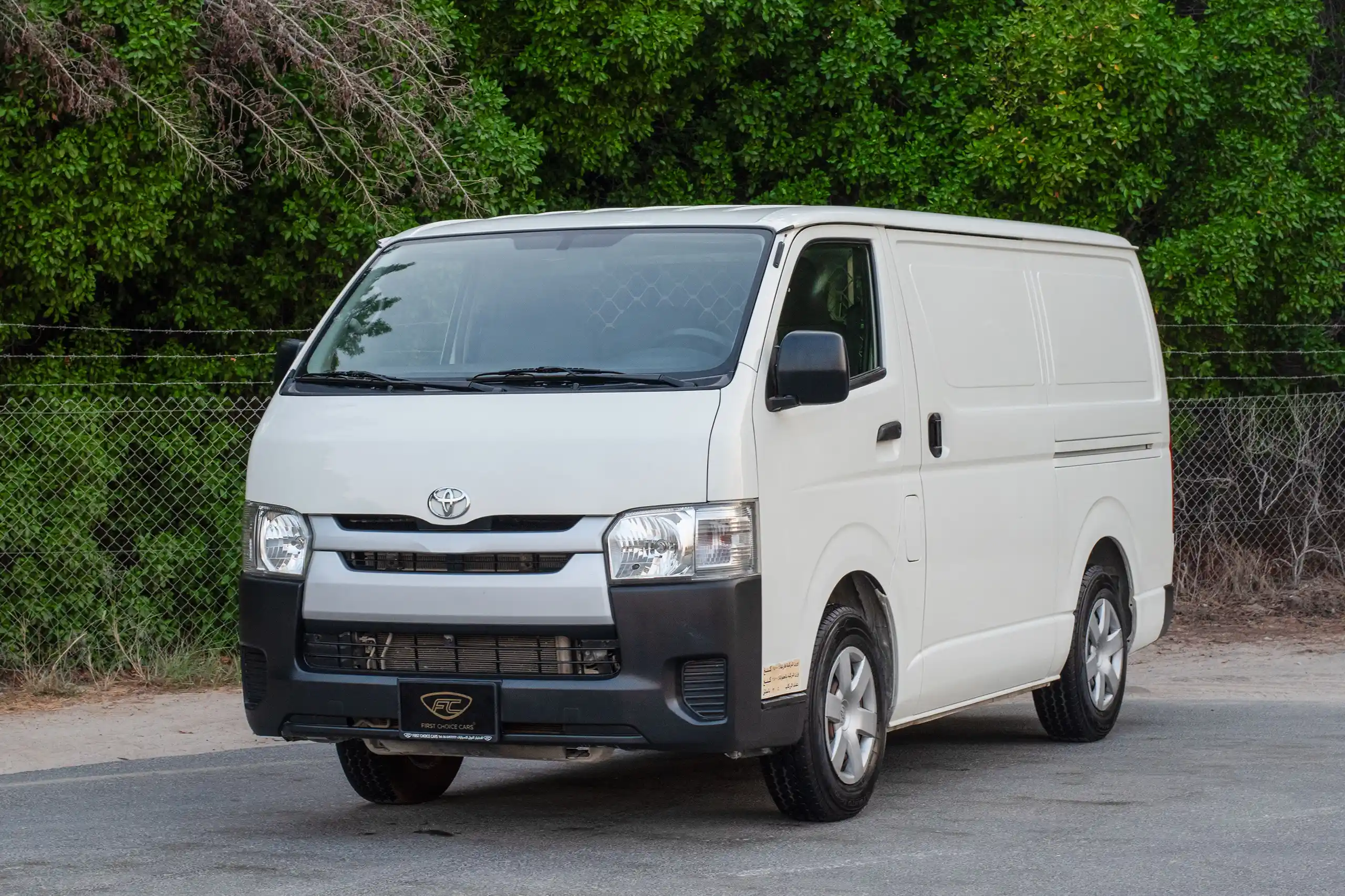 Used 2021 Toyota Hiace GL Standard Roof White – Left Front Diagonal (45°) View at First Choice Cars Sharjah