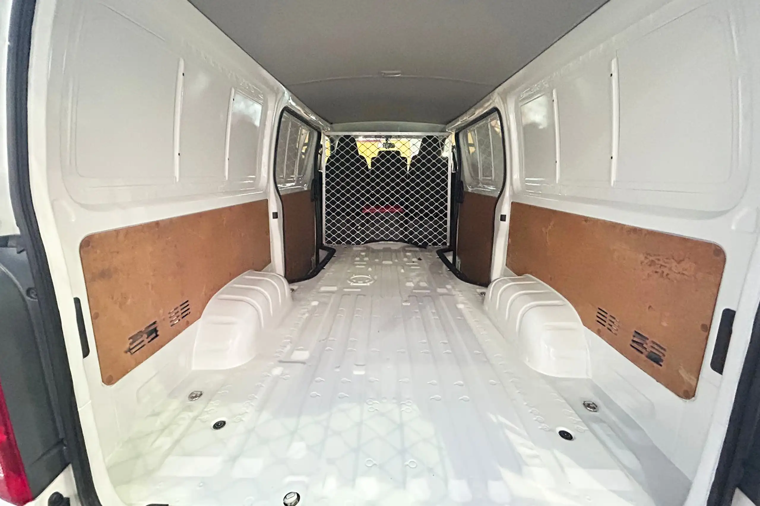 Used 2021 Toyota Hiace GL Standard Roof White – Delivery Box Rear Opening View at First Choice Cars Sharjah