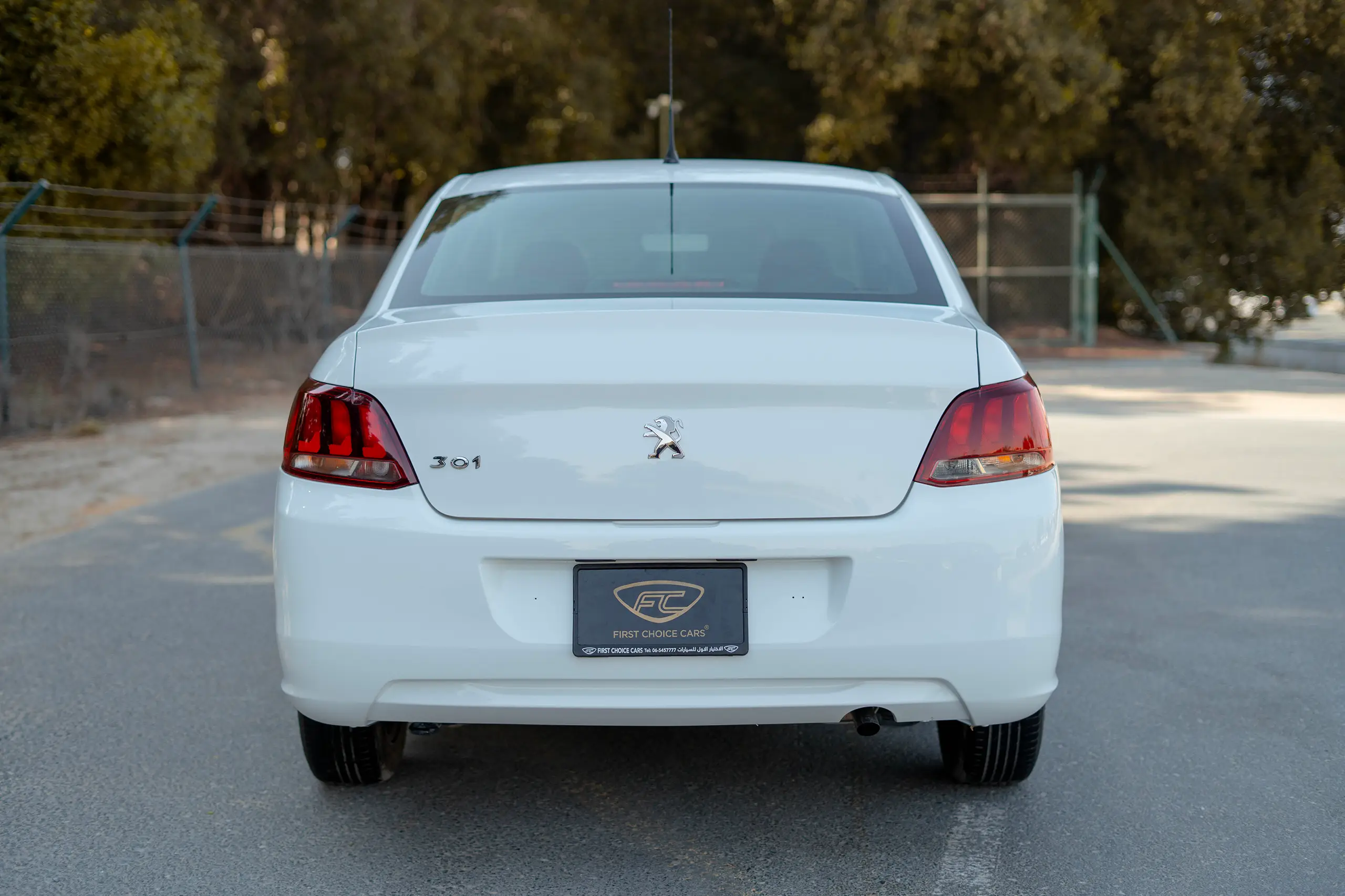 Used 2021 Peugeot 301 Allure in White – Back/Rear View for Sale at First Choice Cars Dubai Sharjah