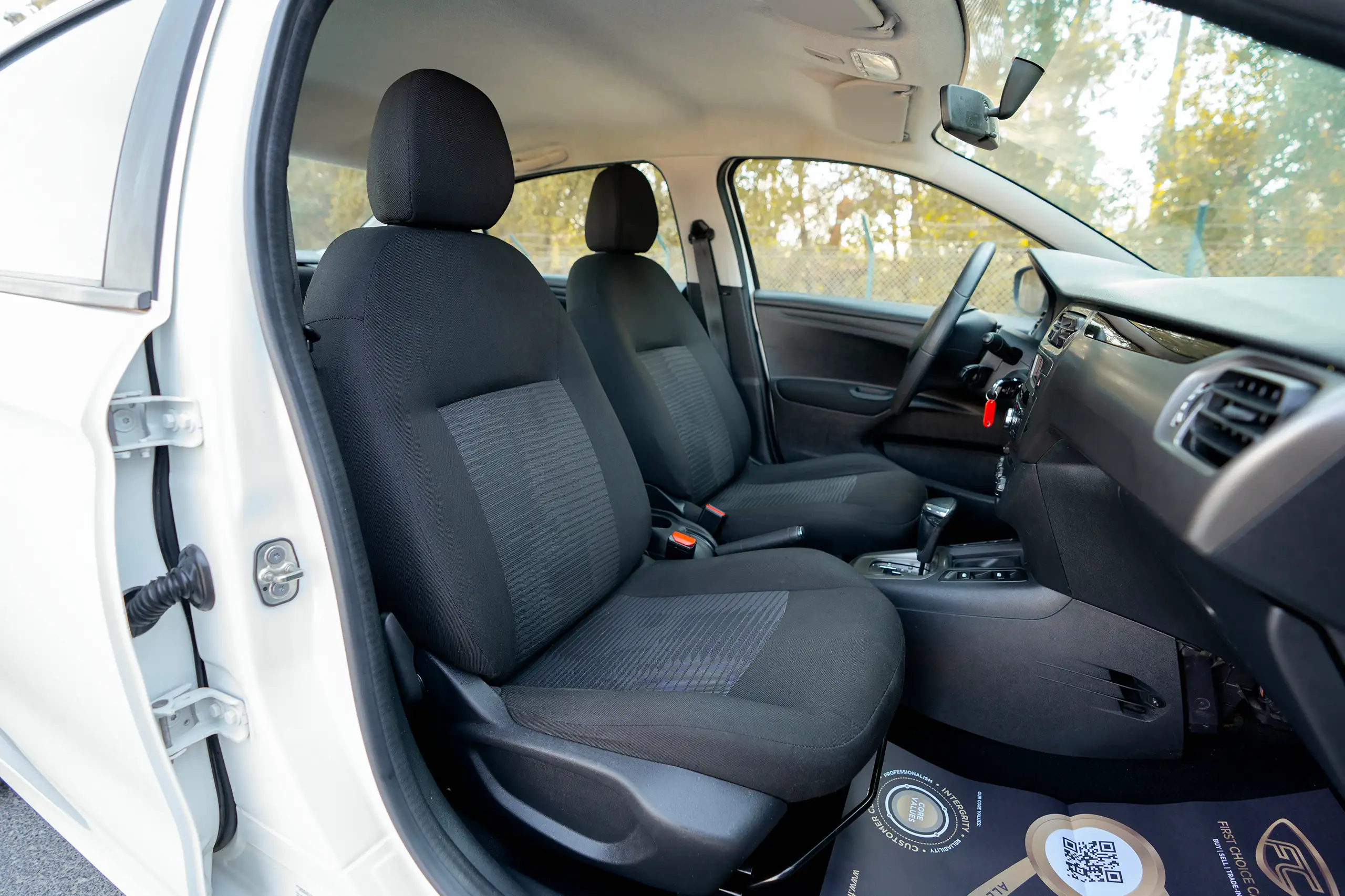 Used 2021 Peugeot 301 Allure in White – Front Passenger Side Cabin View for Sale at First Choice Cars Dubai Sharjah