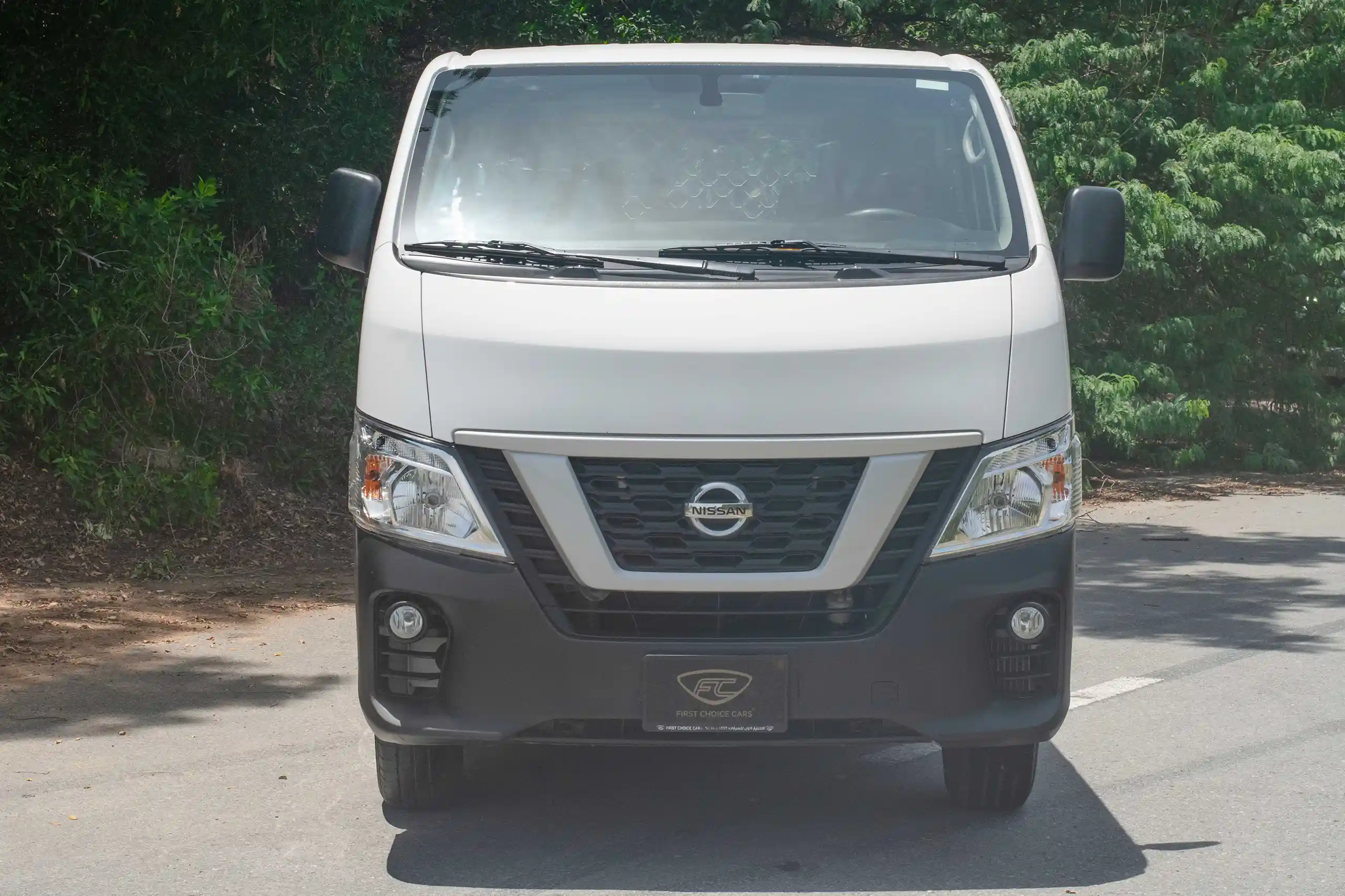 Used 2021 Nissan Urvan Standard Roof White – Front View at First Choice Cars Sharjah