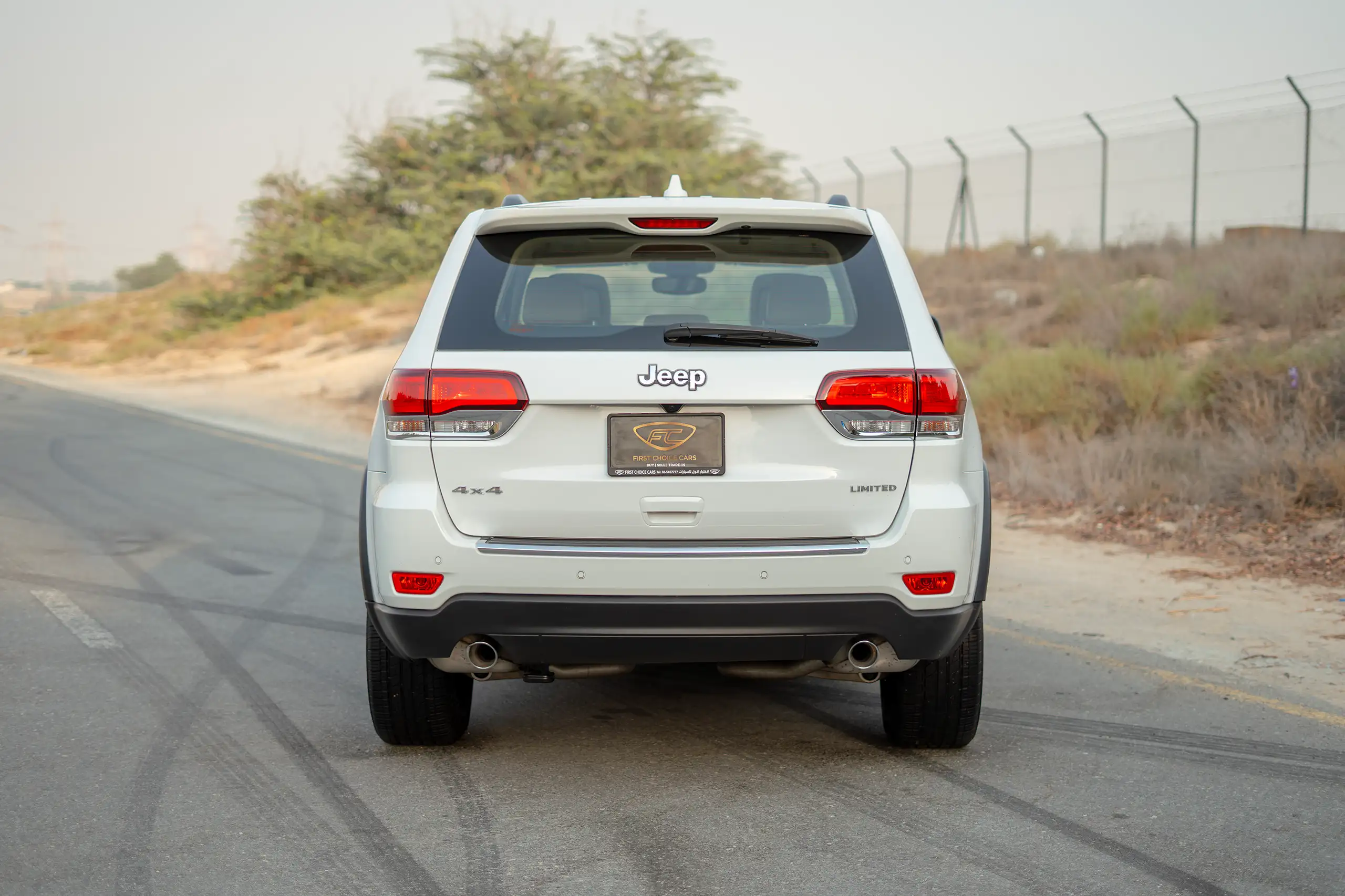 Used 2021 Jeep Grand Cherokee Limited White – Back/Rear View at First Choice Cars Sharjah