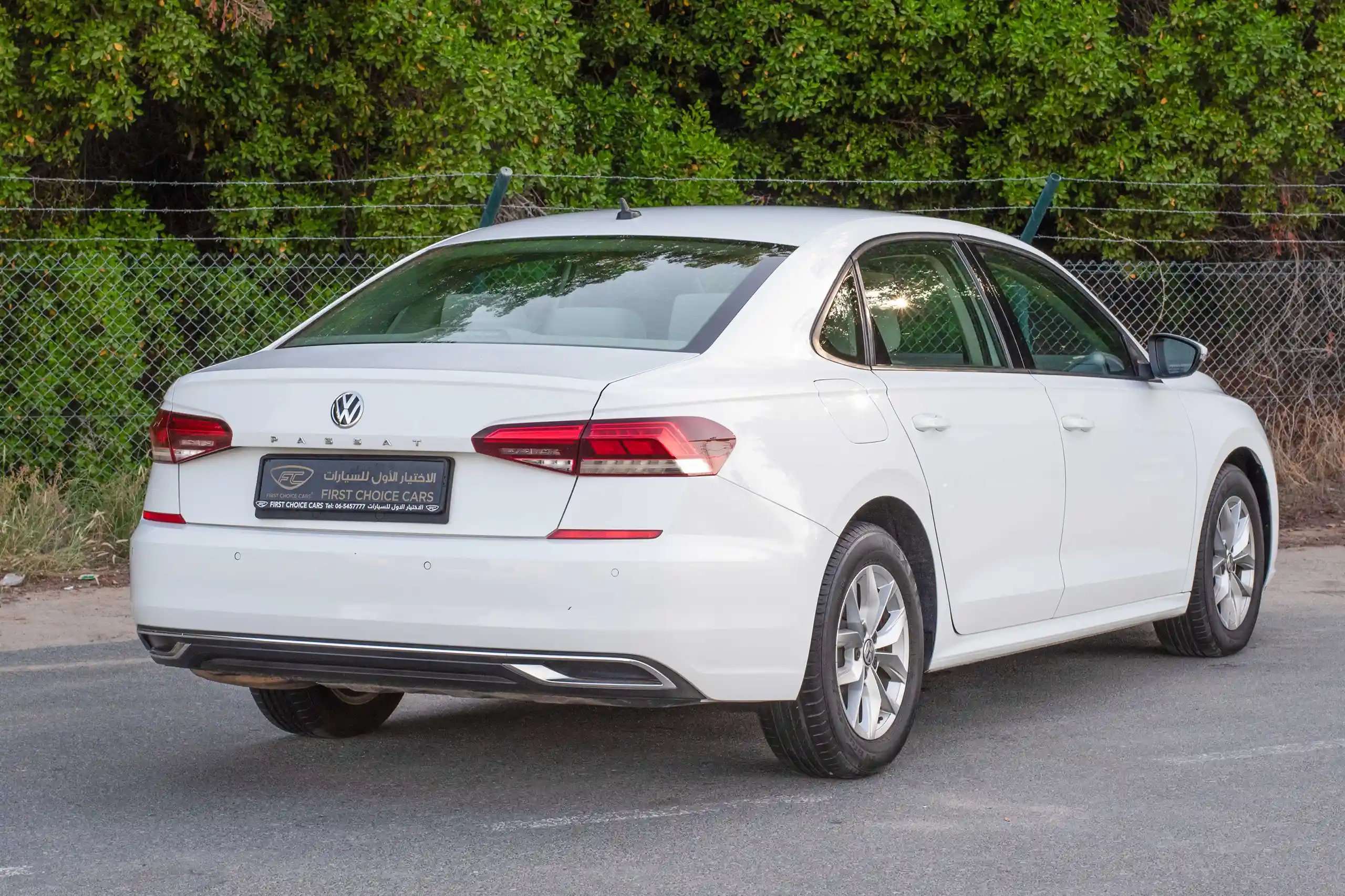 Used 2020 Volkswagen Passat Trendline in White – Right Back Diagonal (45°) View for Sale at First Choice Cars Dubai Sharjah