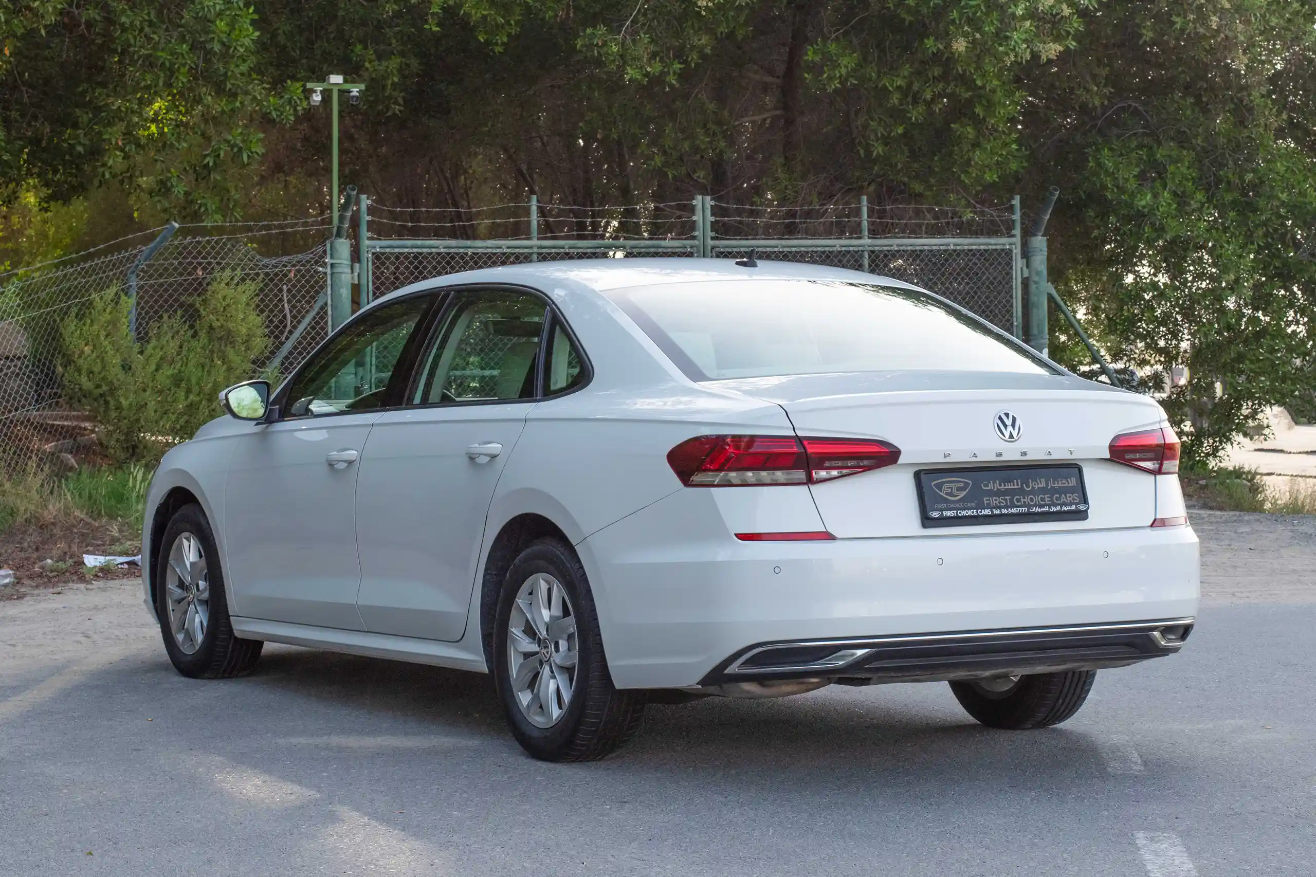 Used 2020 Volkswagen Passat Trendline in White – Left Back Diagonal (45°) View for Sale at First Choice Cars Dubai Sharjah