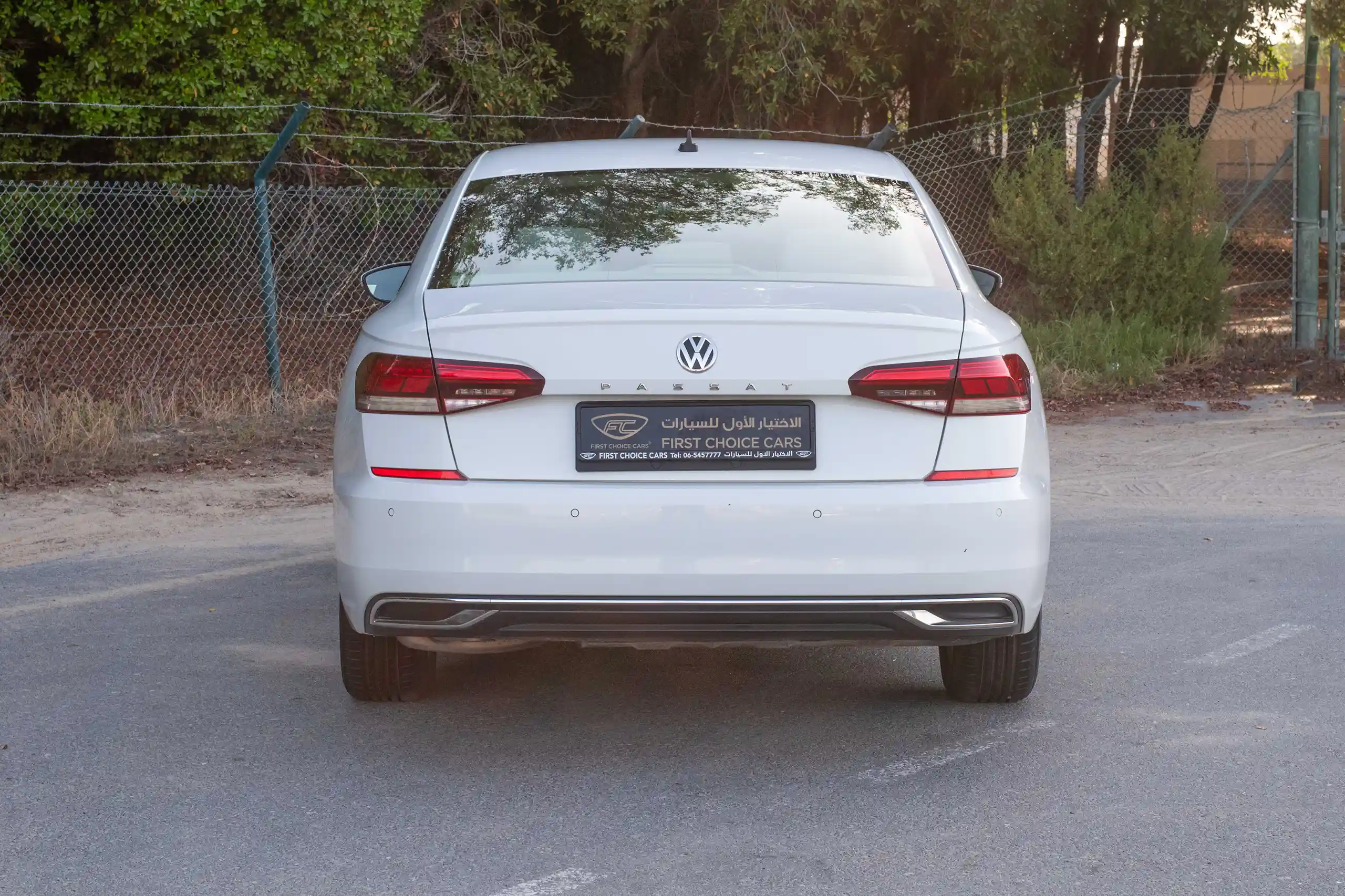 Used 2020 Volkswagen Passat Trendline in White – Back/Rear View for Sale at First Choice Cars Dubai Sharjah