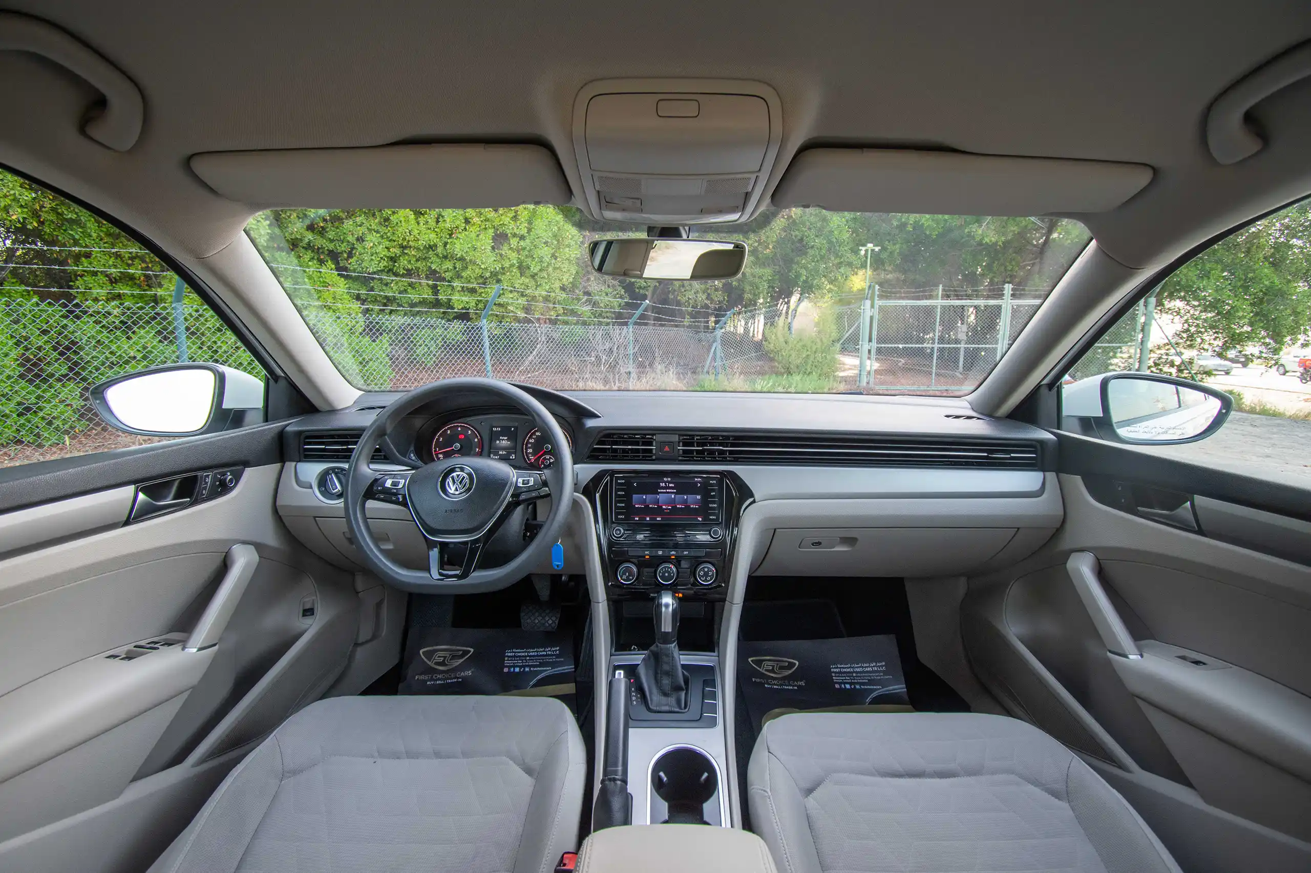 Used 2020 Volkswagen Passat Trendline in White – Front Cabin / Dashboard Full View for Sale at First Choice Cars Dubai Sharjah