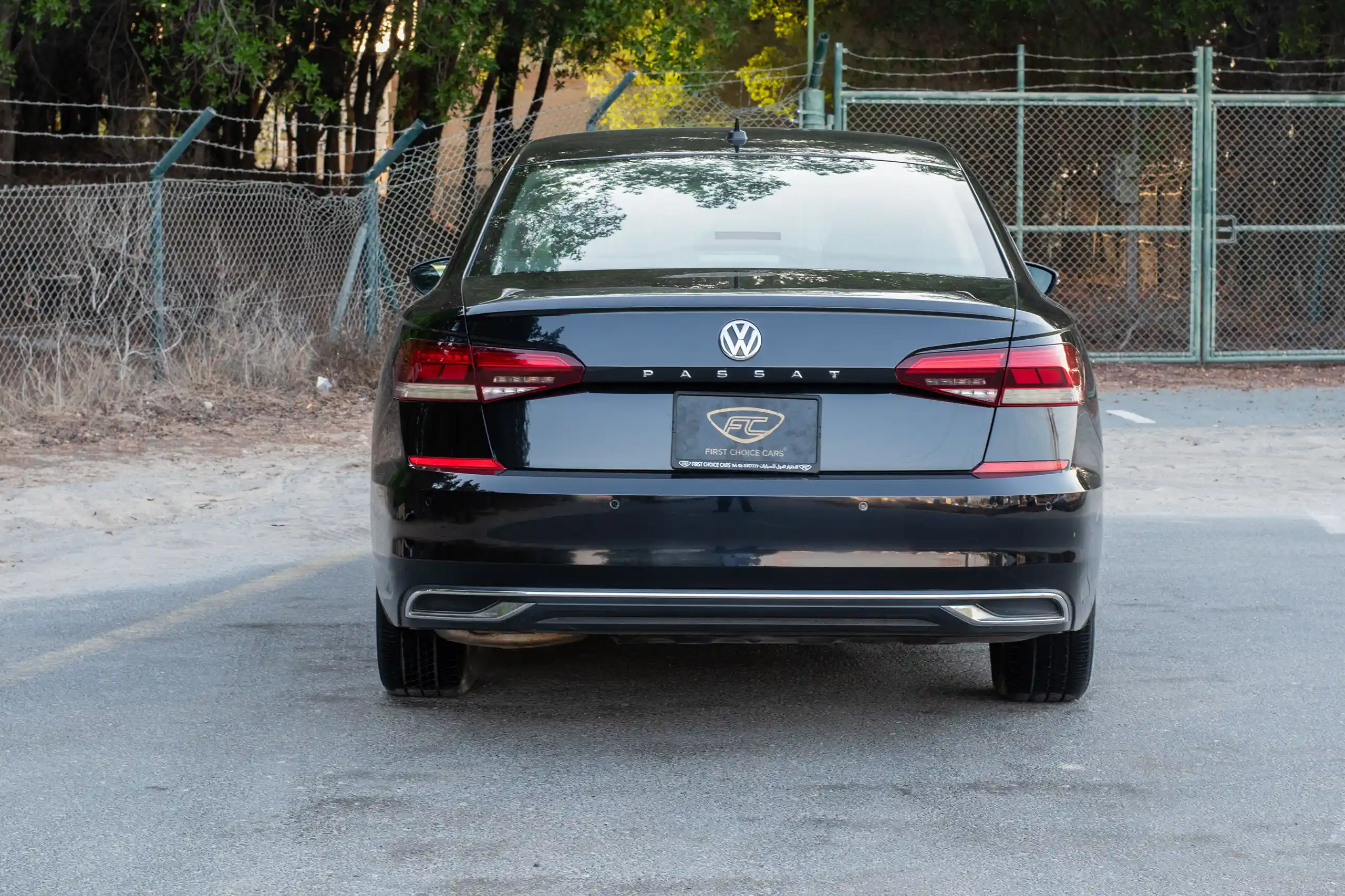 Used 2020 Volkswagen Passat Trendline in Black – Back/Rear View for Sale at First Choice Cars Dubai Sharjah