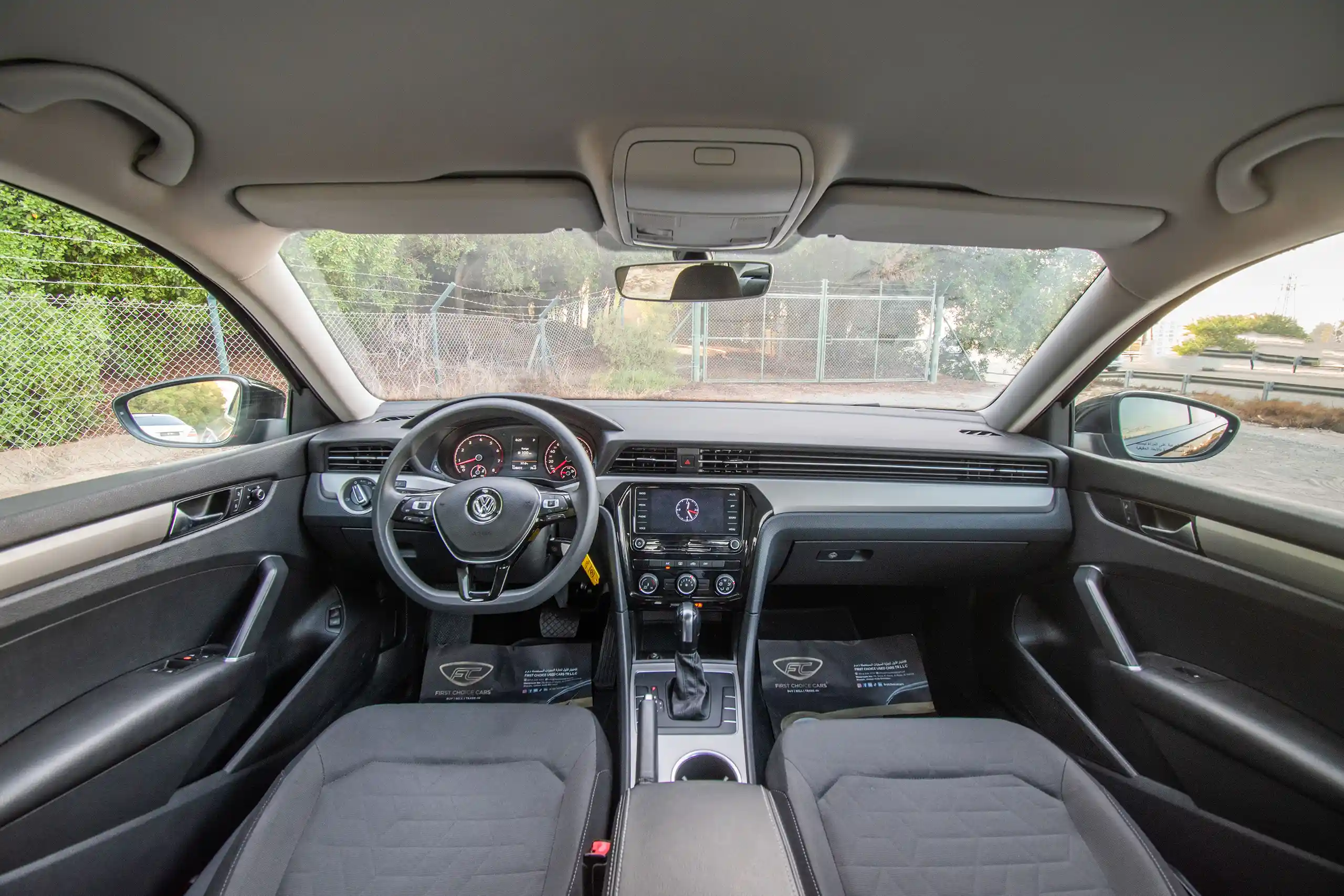 Used 2020 Volkswagen Passat Trendline in Black – Front Cabin / Dashboard Full View for Sale at First Choice Cars Dubai Sharjah