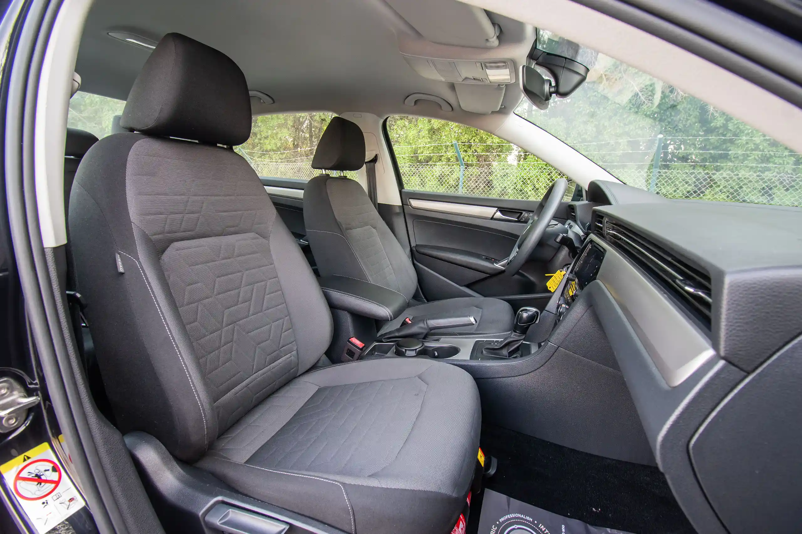 Used 2020 Volkswagen Passat Trendline in Black – Front Passenger Side Cabin View for Sale at First Choice Cars Dubai Sharjah