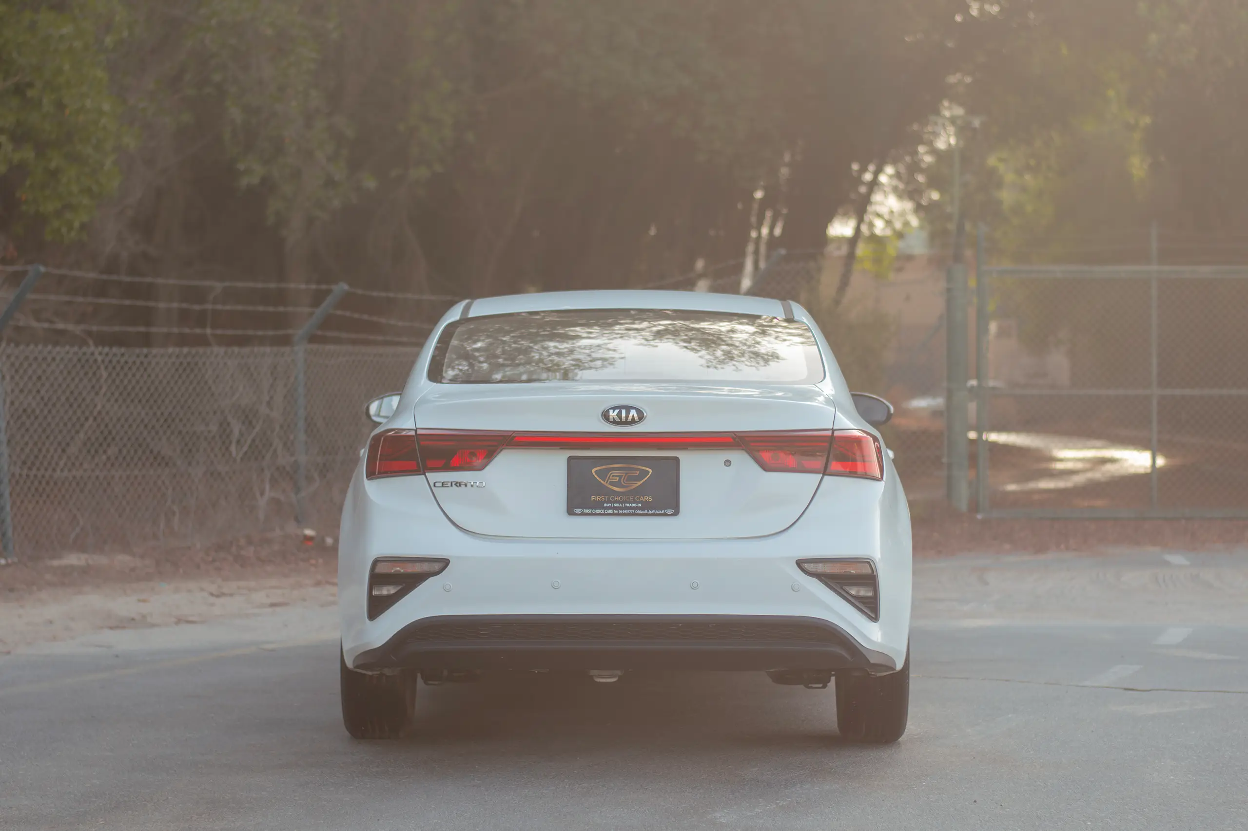 Used 2020 KIA Cerato LX White – Back/Rear View at First Choice Cars Sharjah