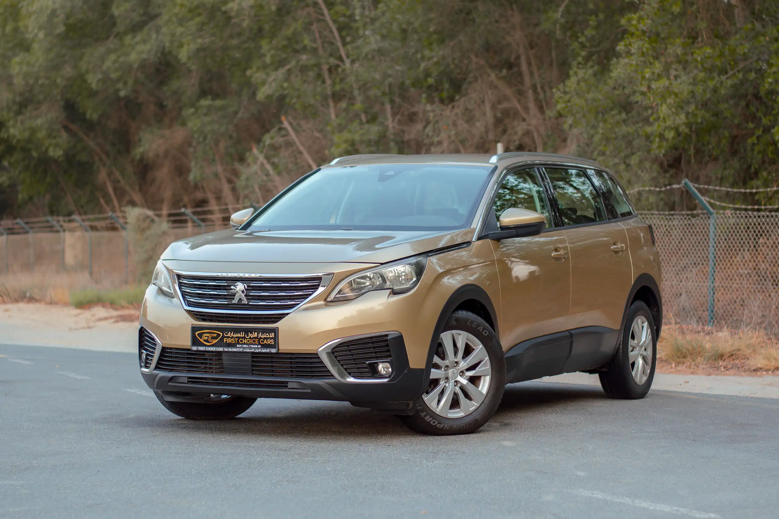 Used 2019 Peugeot 5008 Active Gold – Left Front Diagonal (45°) View at First Choice Cars Sharjah