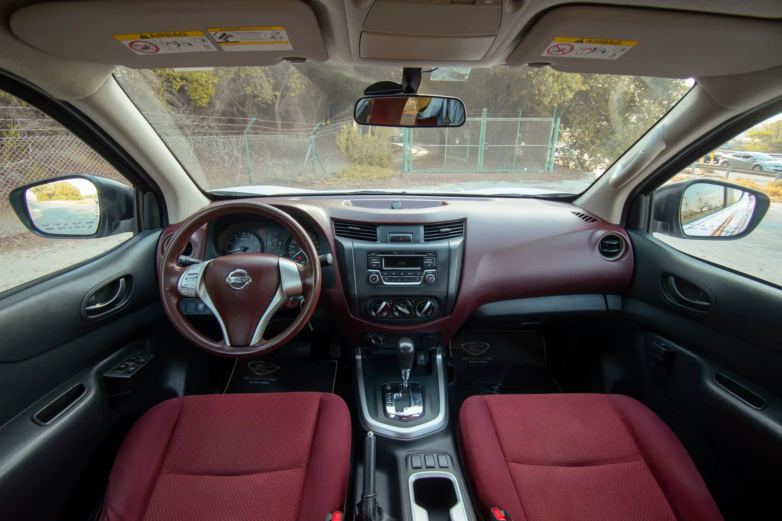 Used 2019 Nissan Navara SE White – Front Cabin / Dashboard Full View at First Choice Cars Sharjah