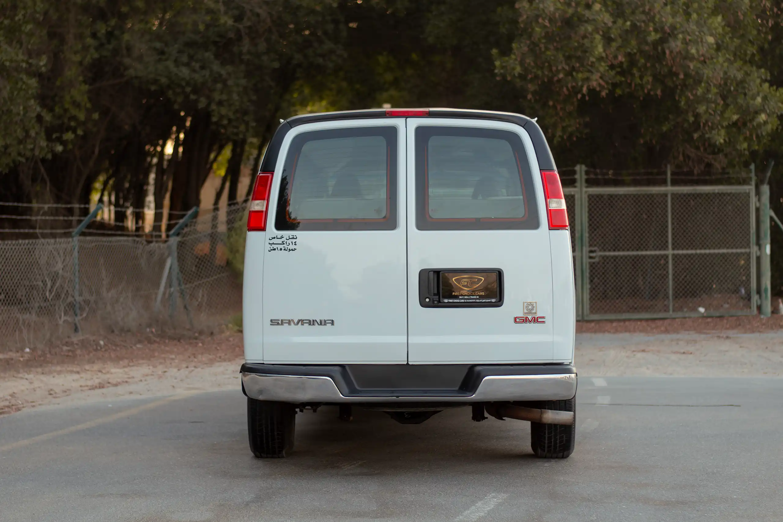 Used 2019 GMC Savana 3500 White – Back/Rear View at First Choice Cars Sharjah