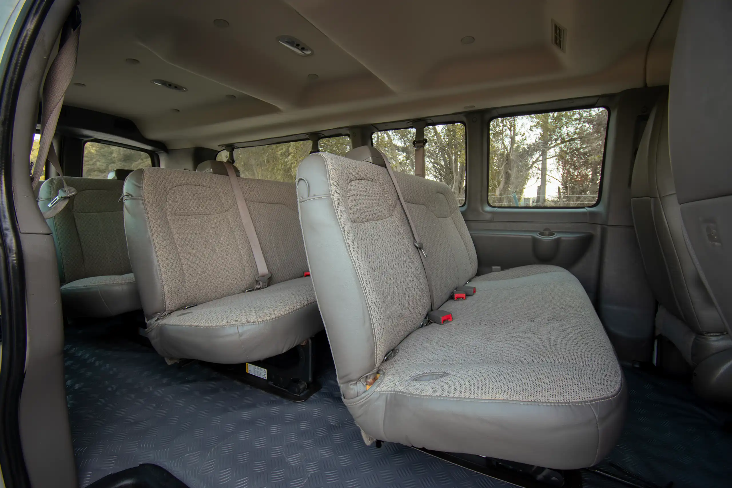 Used 2019 GMC Savana 3500 White – Rear Passenger Side Cabin View at First Choice Cars Sharjah