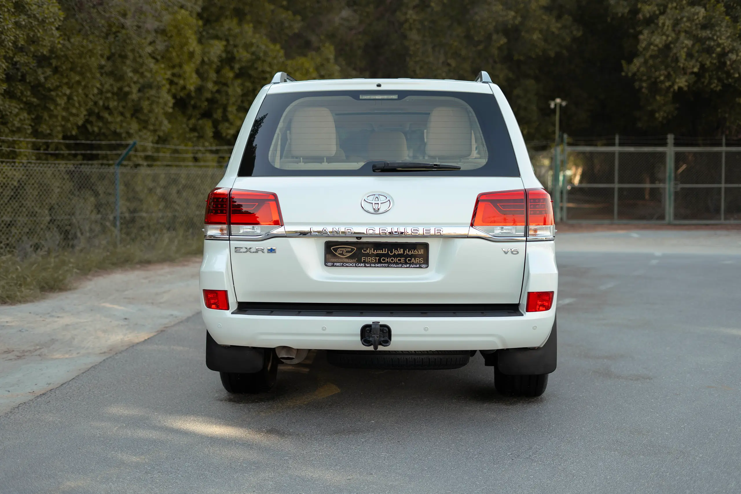 Used 2018 Toyota Land Cruiser EXR White – Back/Rear View at First Choice Cars Sharjah