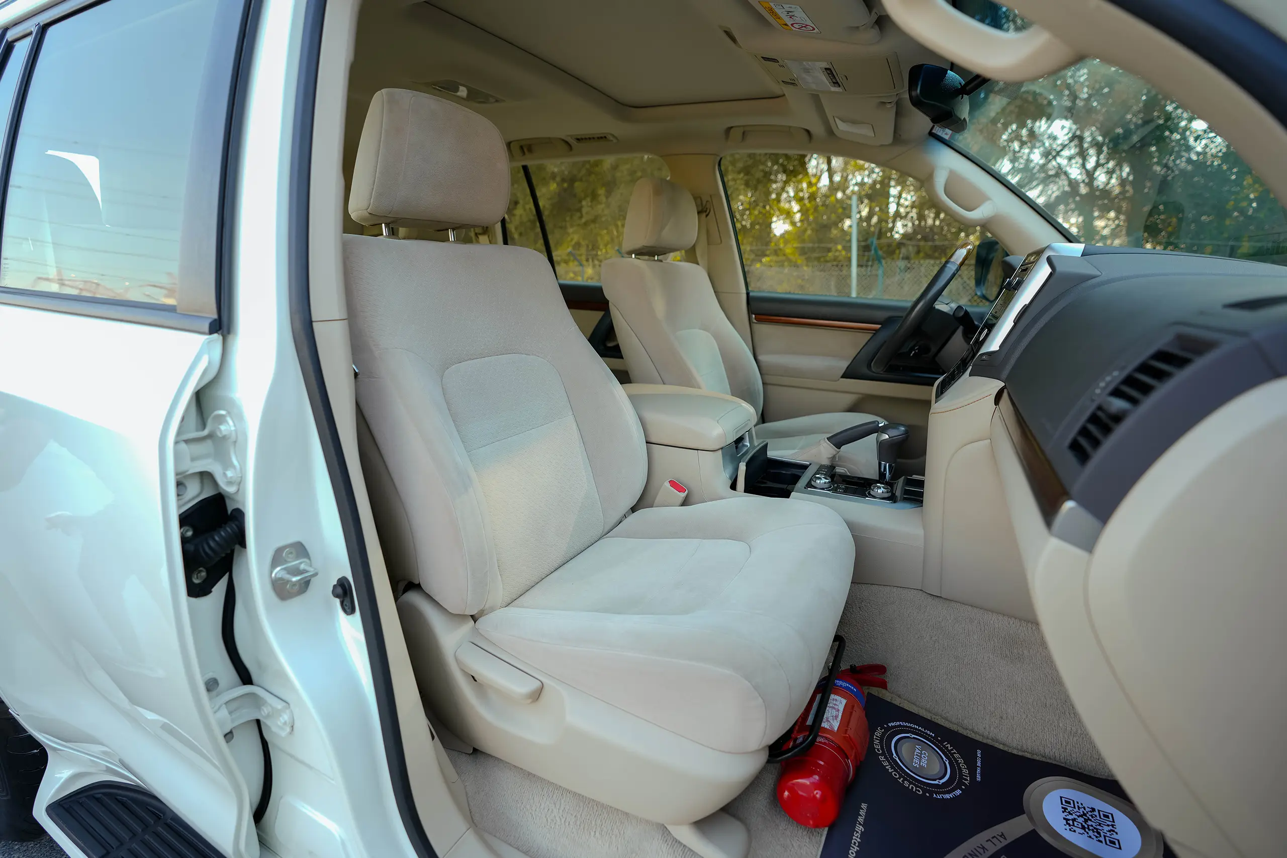 Used 2018 Toyota Land Cruiser EXR White – Front Passenger Side Cabin View at First Choice Cars Sharjah