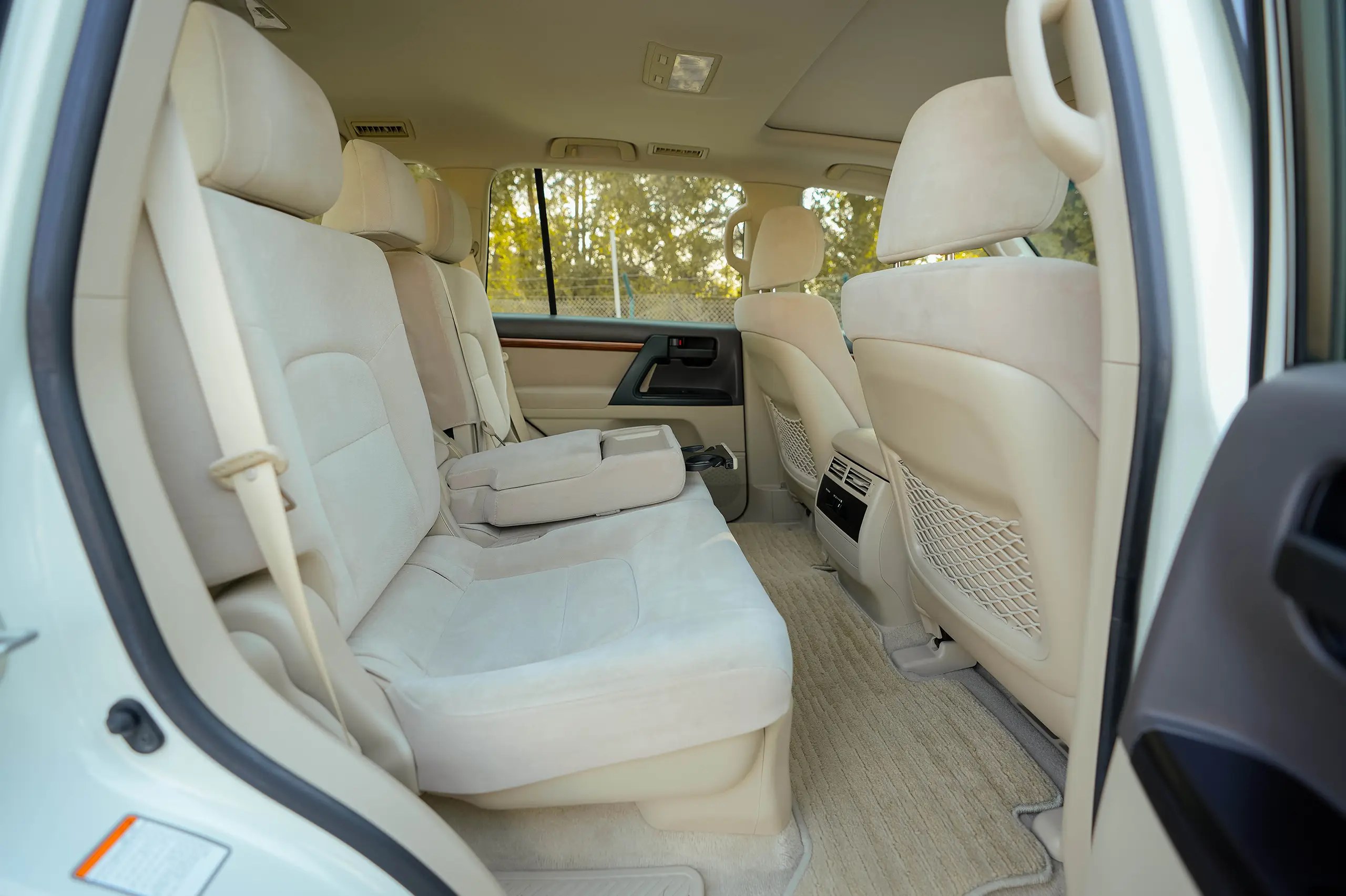 Used 2018 Toyota Land Cruiser EXR White – Rear Passenger Side Cabin View at First Choice Cars Sharjah