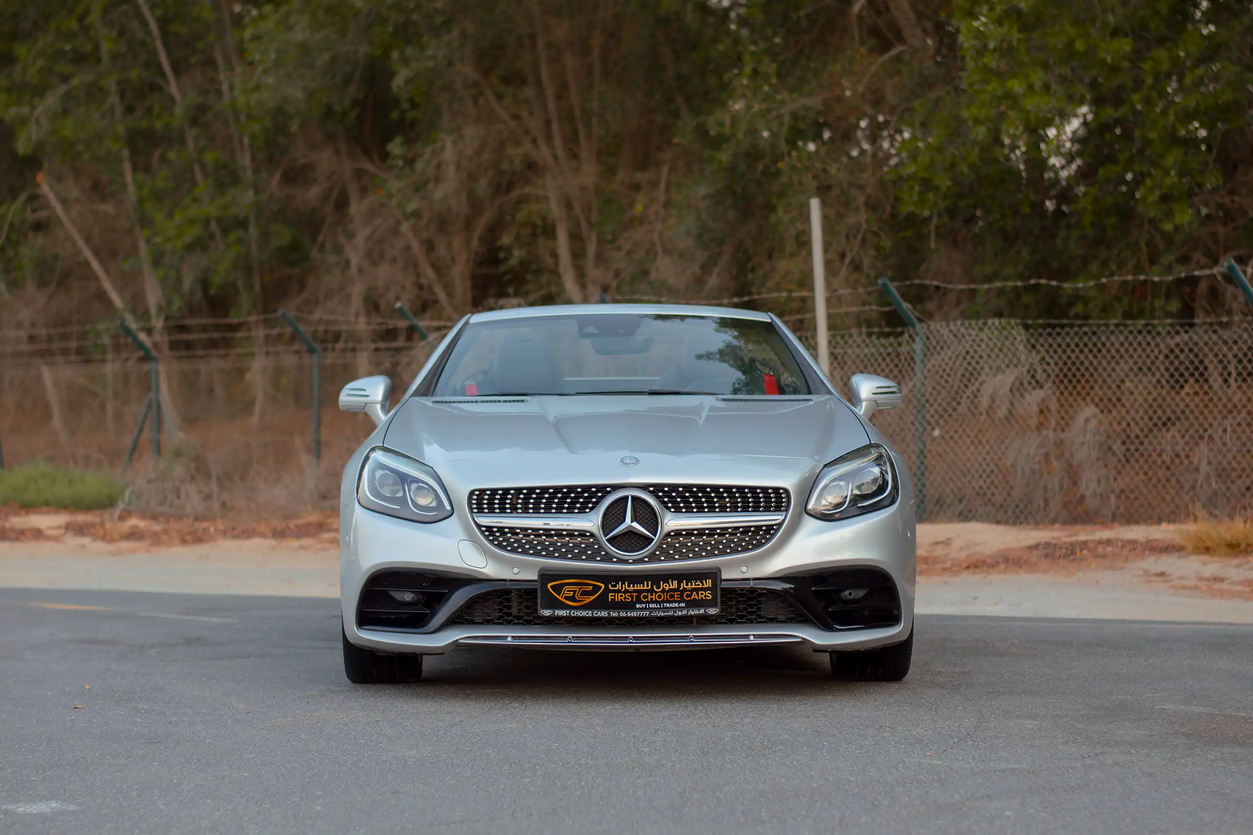 Used 2017 Mercedes Benz SLC-CLASS 200 Silver – Front View at First Choice Cars Sharjah