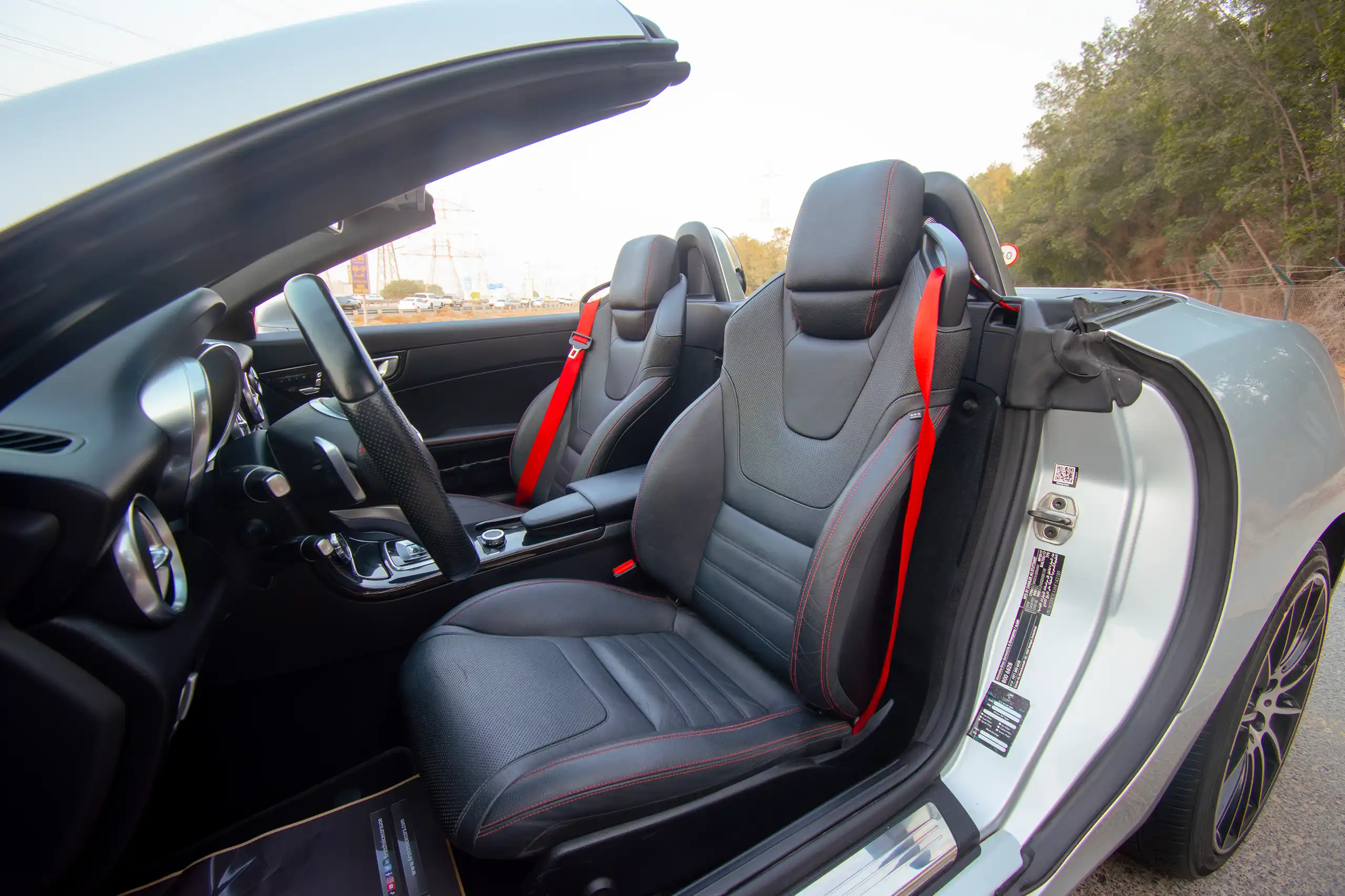 Used 2017 Mercedes Benz SLC-CLASS 200 Silver – Front Driver Side Cabin View at First Choice Cars Sharjah