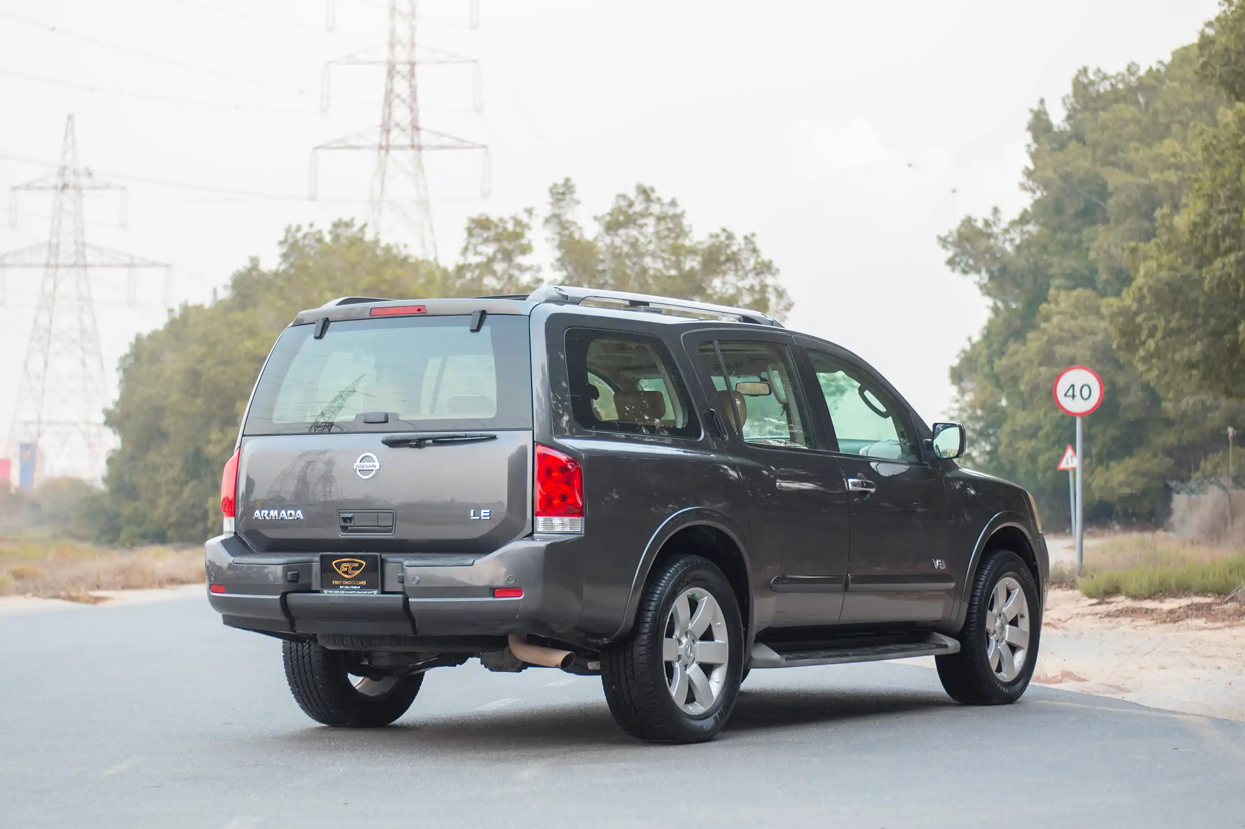 Used 2010 Nissan Armada LE Grey – Right Back Diagonal (45°) View at First Choice Cars Sharjah